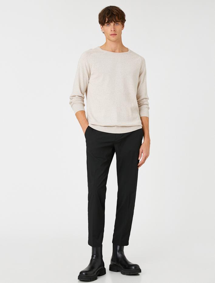  Basic Triko Kazak Bisiklet Yaka Dar Kesim