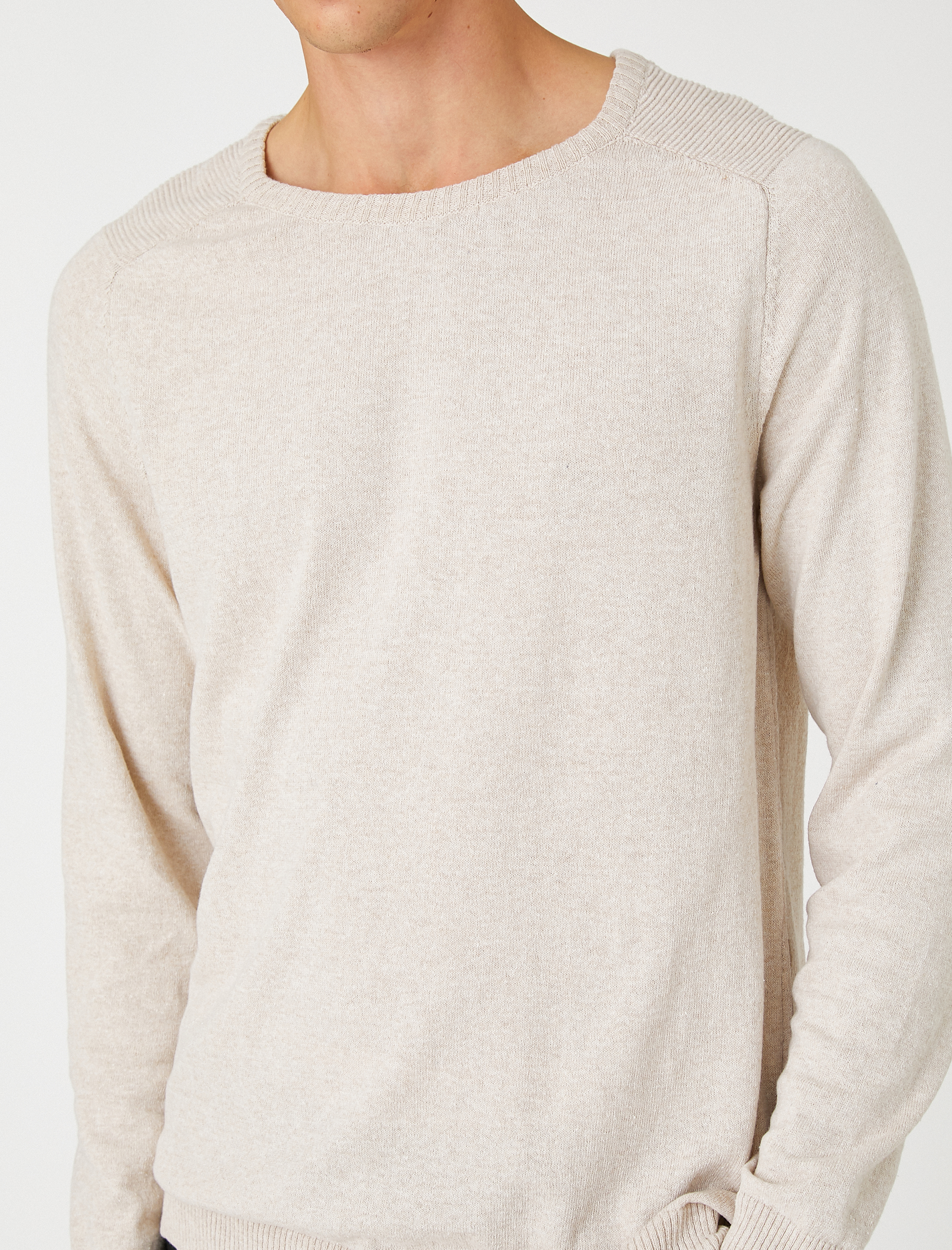   Basic Triko Kazak Bisiklet Yaka Dar Kesim