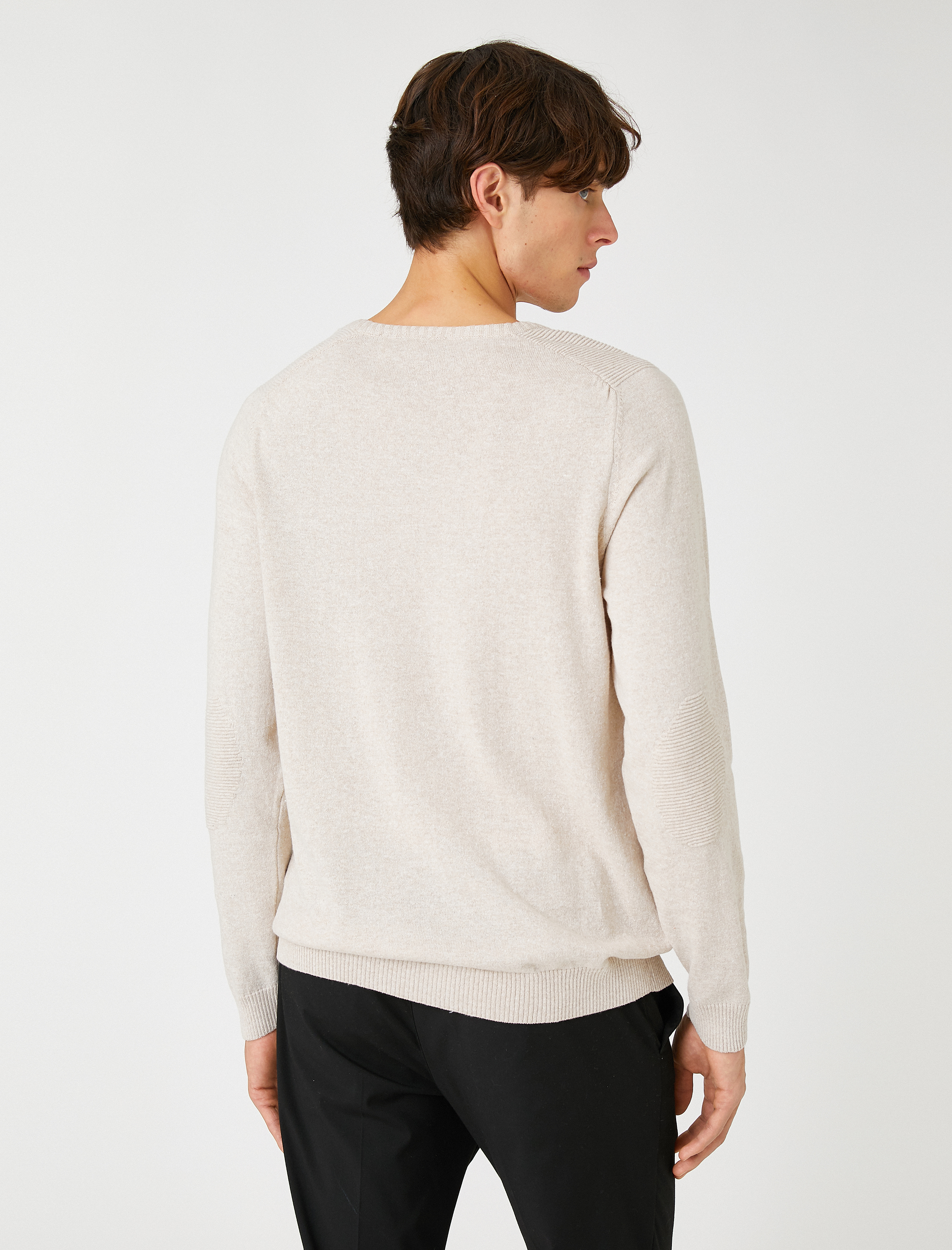   Basic Triko Kazak Bisiklet Yaka Dar Kesim