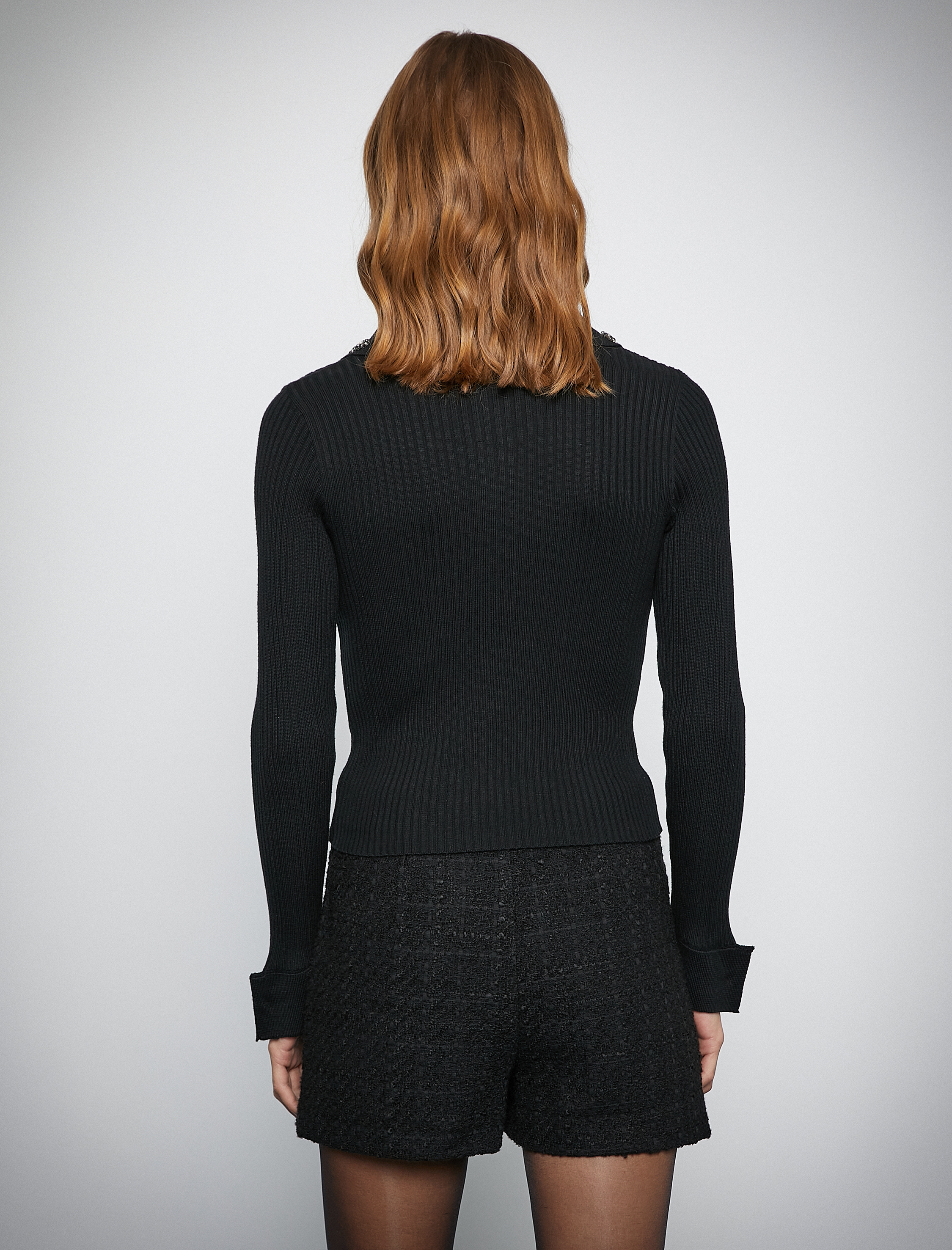   Melis Ağazat X Koton - Taşlı Polo Yaka Triko Kazak