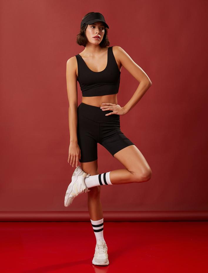  Basic Sporcu Sütyeni U Yaka Kalın Askılı