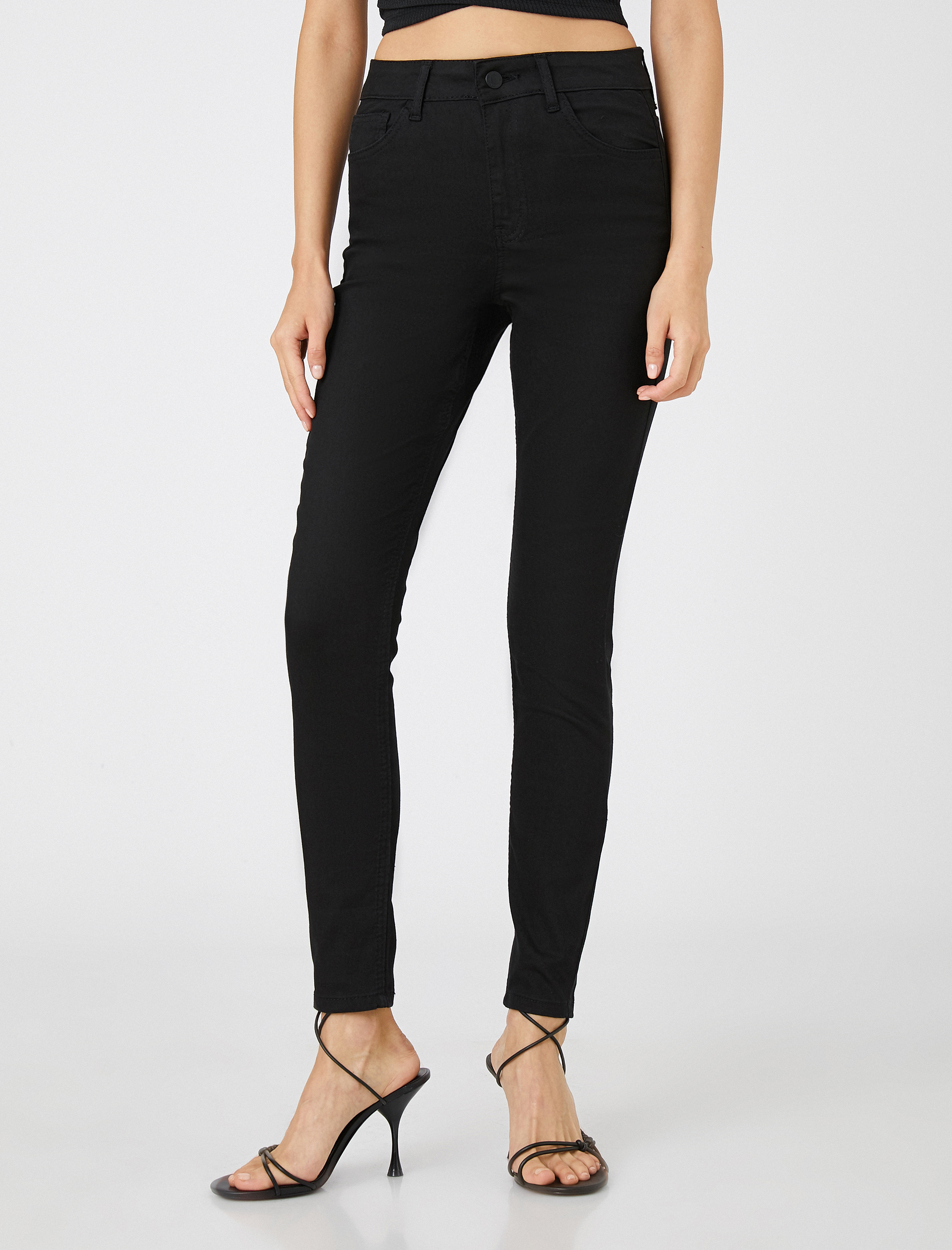   Dar Paça Kot Pantolon Dar Kesim Yüksek Bel - Carmen Jean