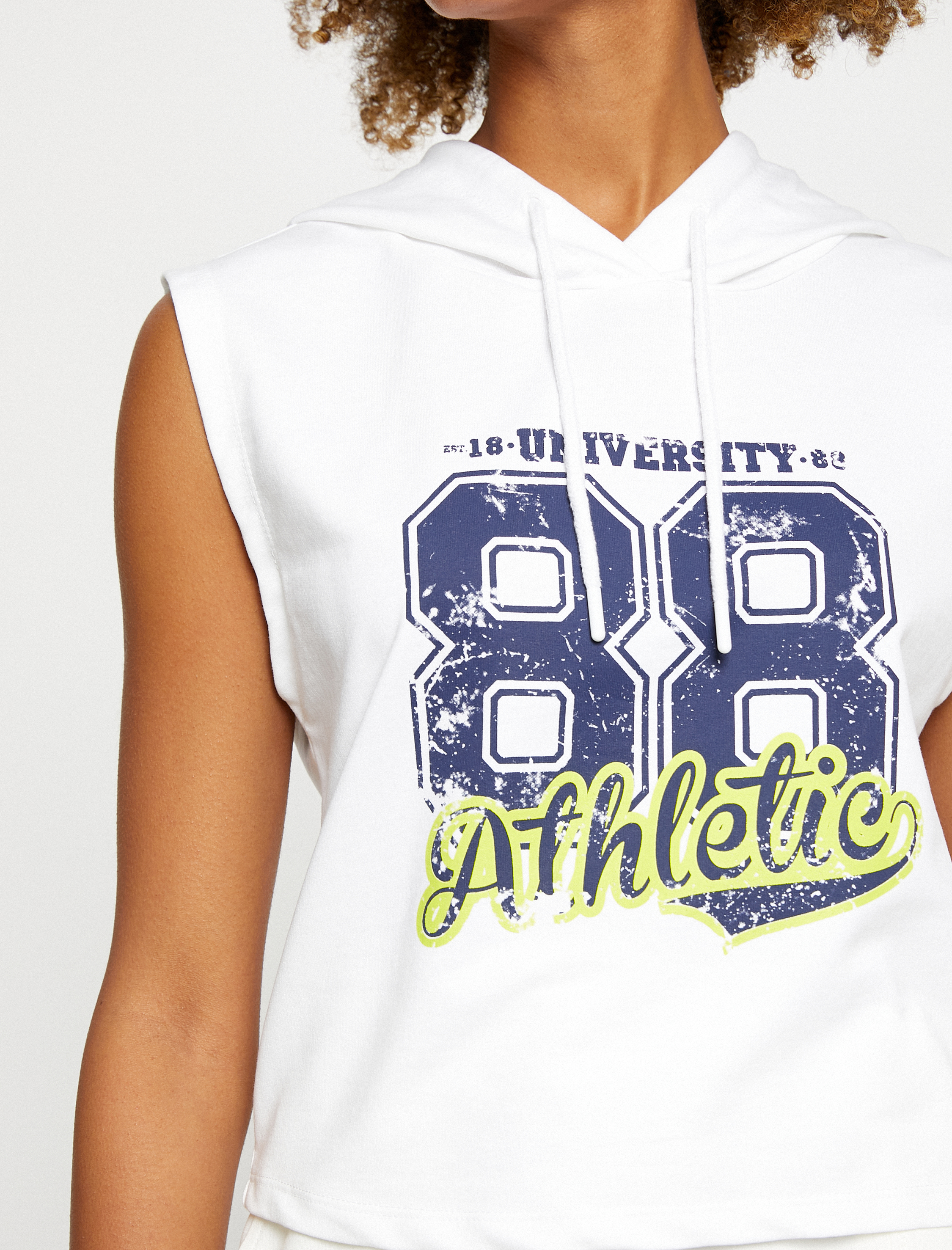   Kapüşonlu Atlet Kolej Baskılı Kolsuz