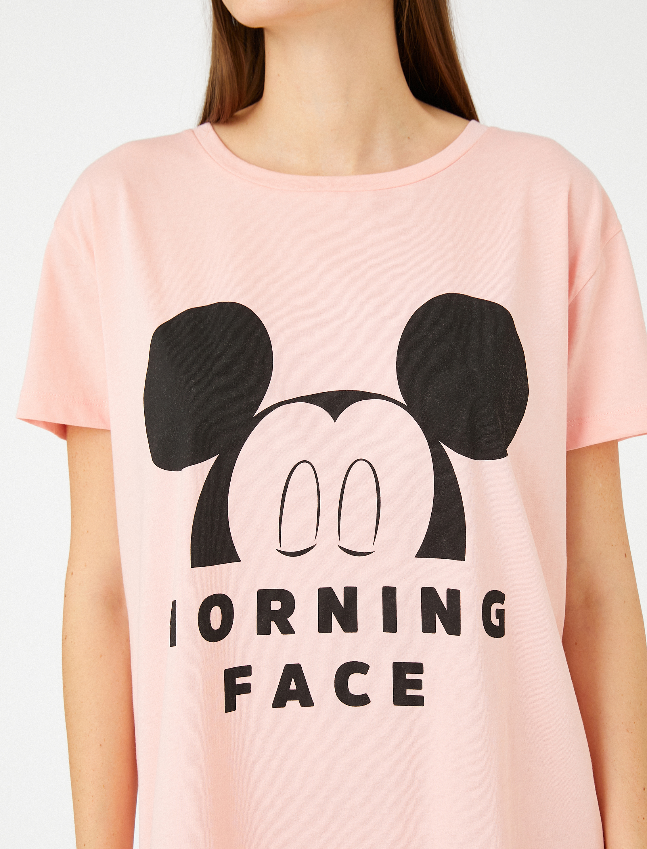   Mickey Mouse Baskılı Gecelik Kısa Kollu Disney Lisanslı