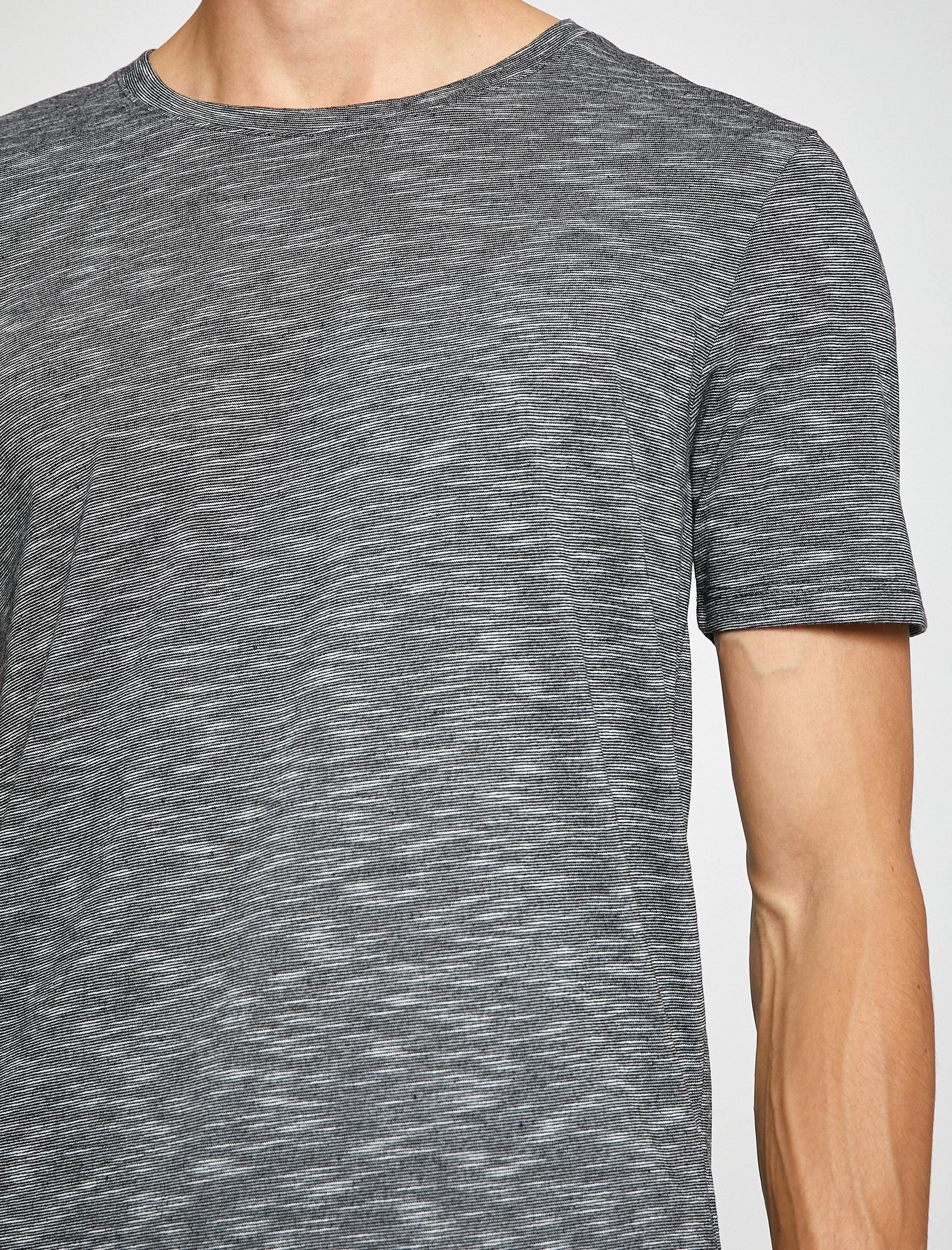   Basic Kırçıllı Tişört Bisiklet Yaka Slim Fit