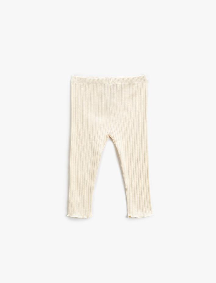 Kız Bebek Basic Ribanalı Tayt Beli Lastikli