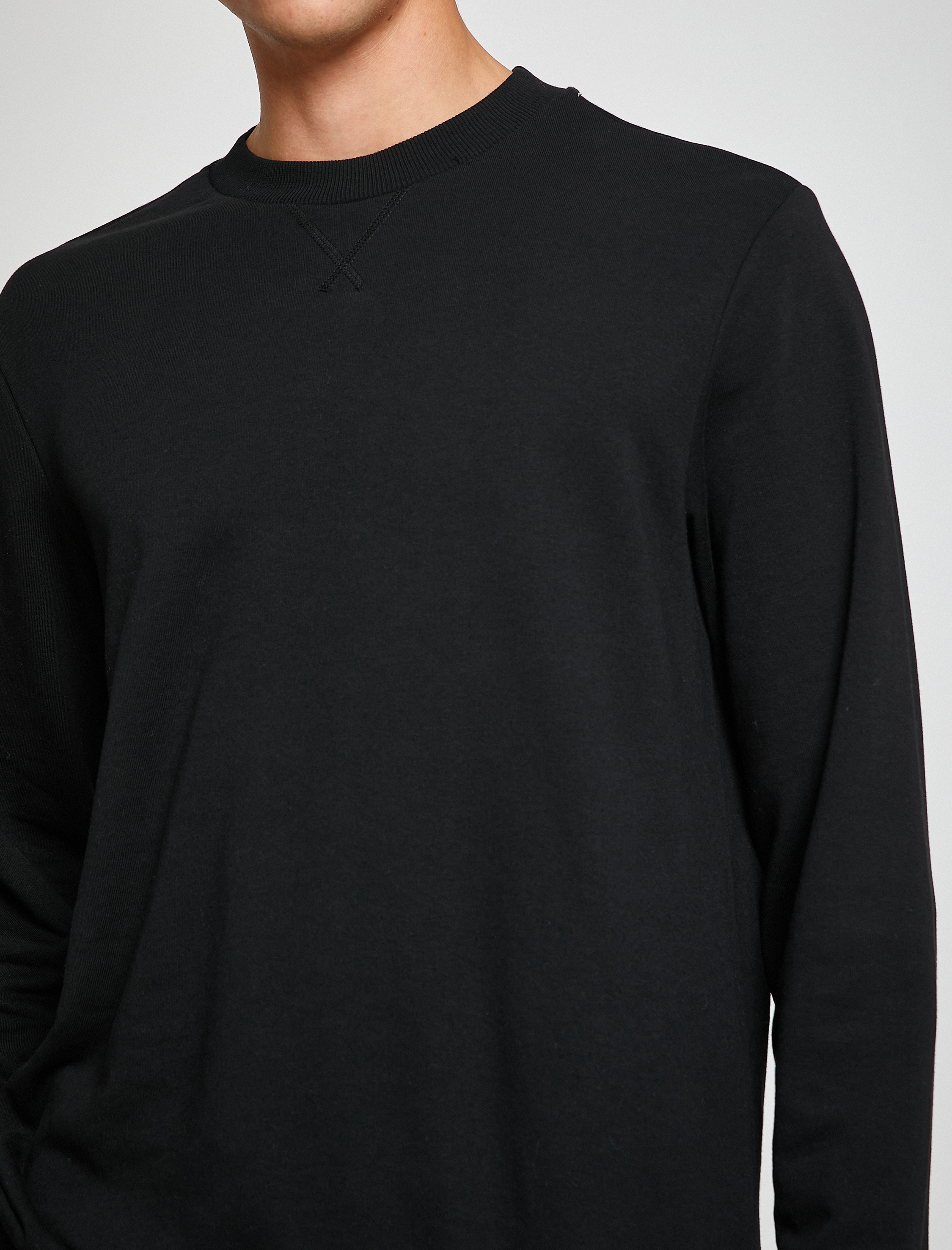   Basic Bisiklet Yaka Sweatshirt Uzun Kollu