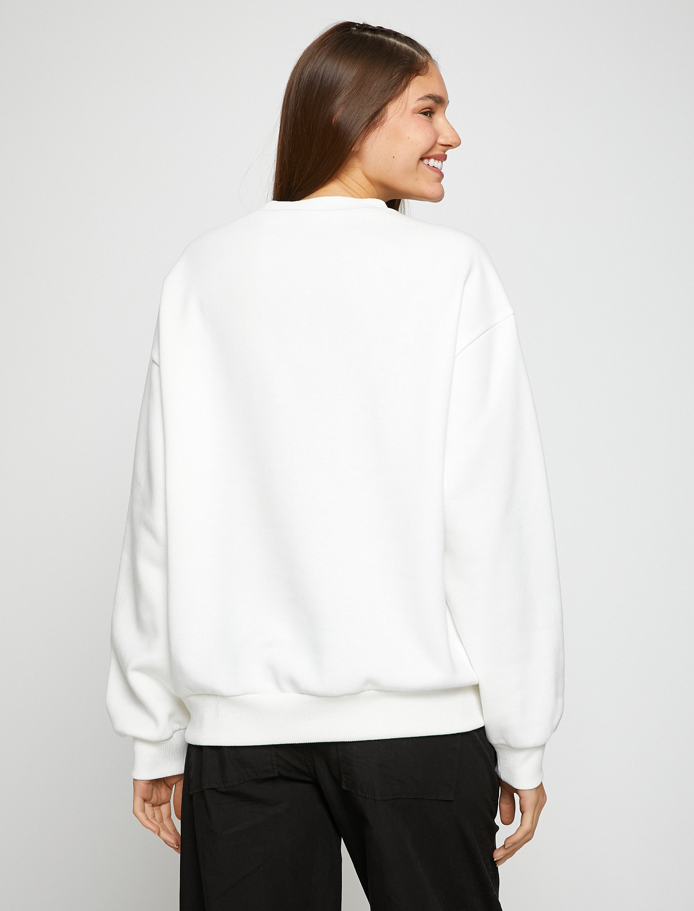   Şardonlu Snoopy Lisanslı Sweatshirt Bisiklet Yaka Uzun Kollu