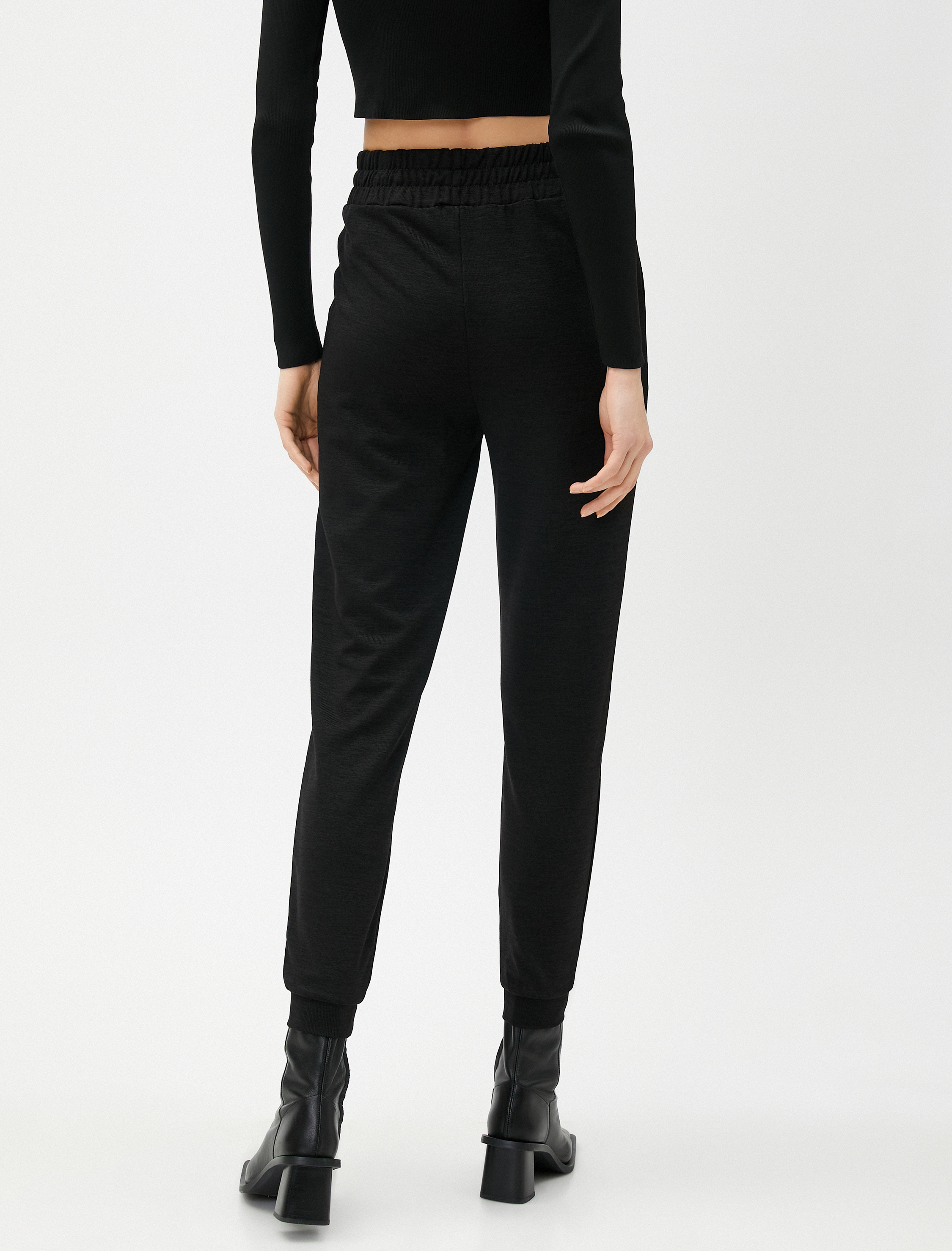   Melanj Desenli Jogger Eşofman Altı Beli Lastikli Cepli