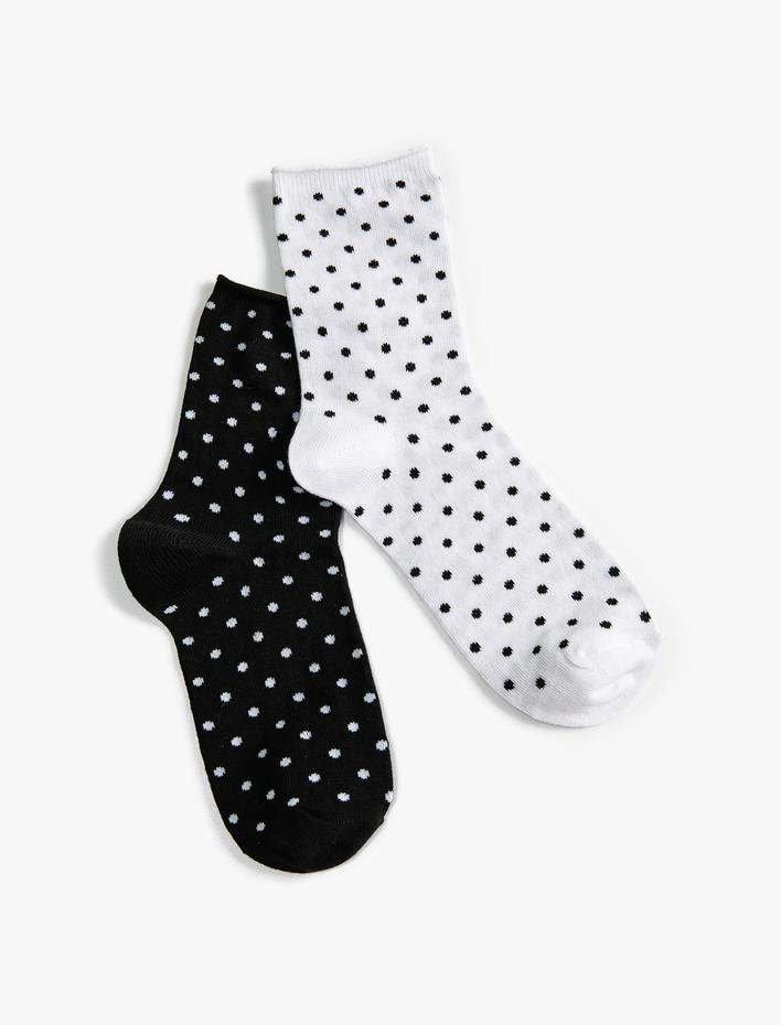 Kadın Puantiyeli 2'li Soket Çorap Seti