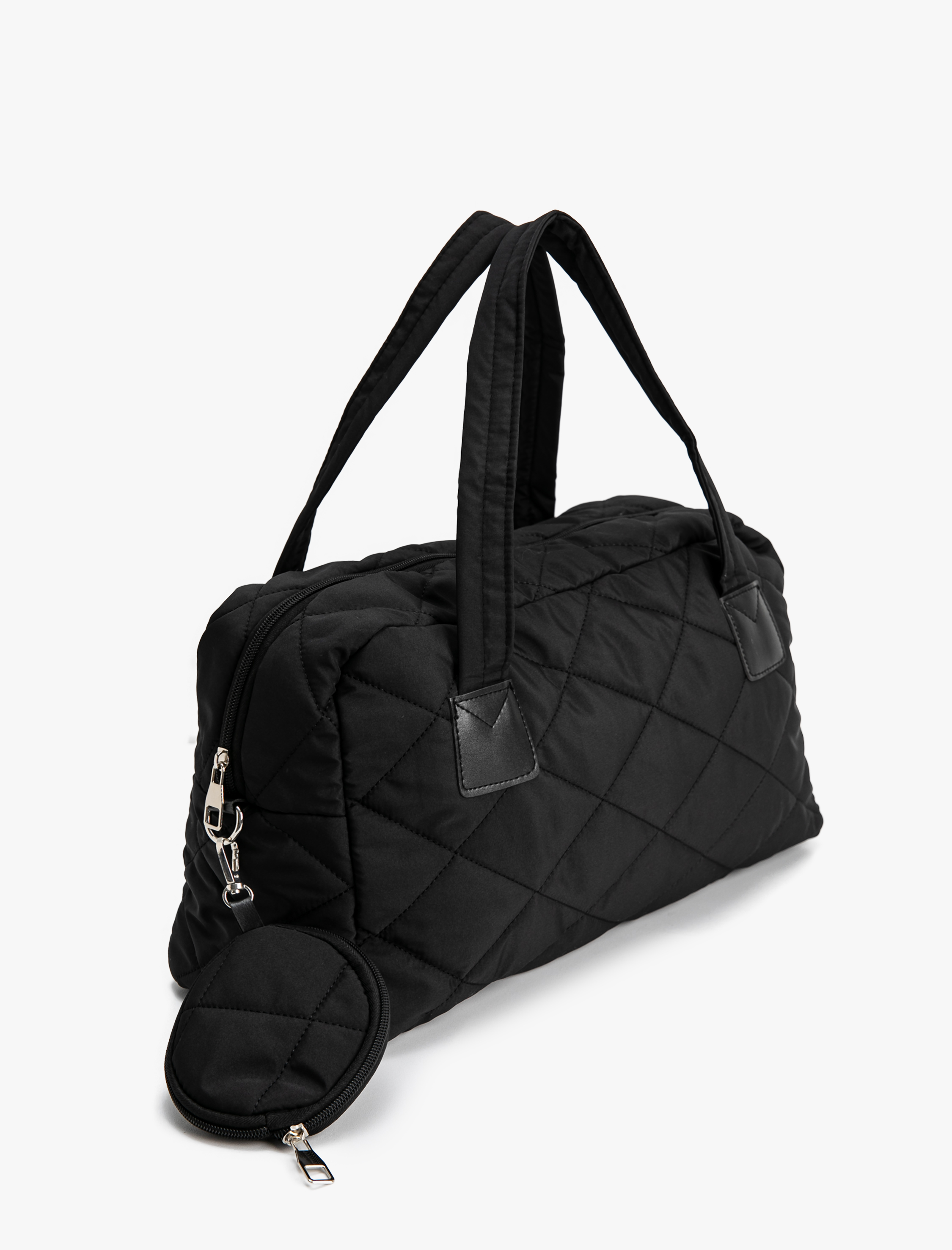  Kadın Şişme Omuz Çantası Kapitoneli Cüzdan Detaylı