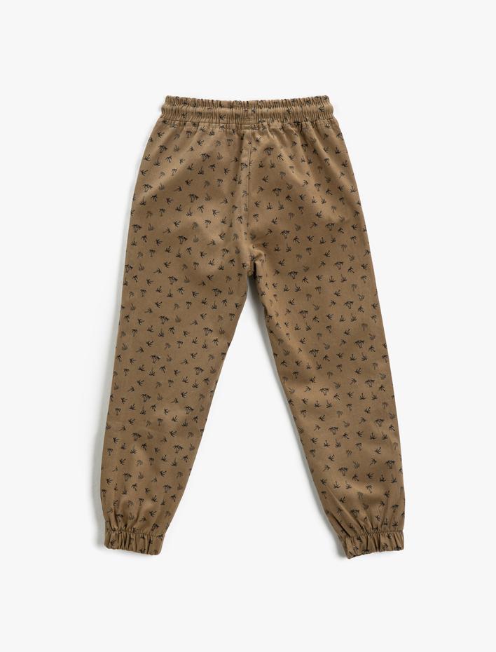 Erkek Çocuk Jogger Pantolon Beli Bağlamalı Cepli Palmiye Desenli