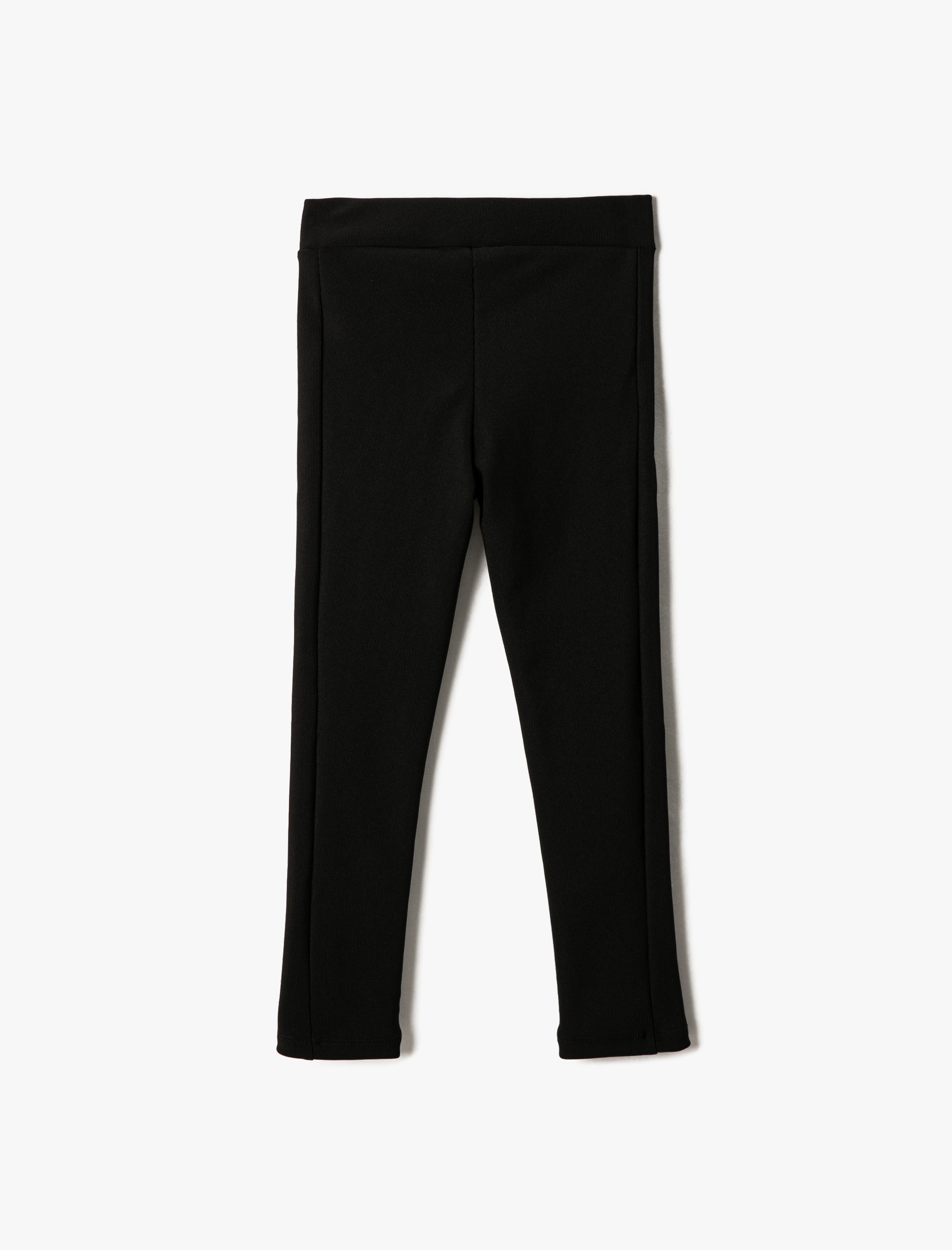  Kız Çocuk Basic Tayt Fermuar Kapamalı Beli Lastikli