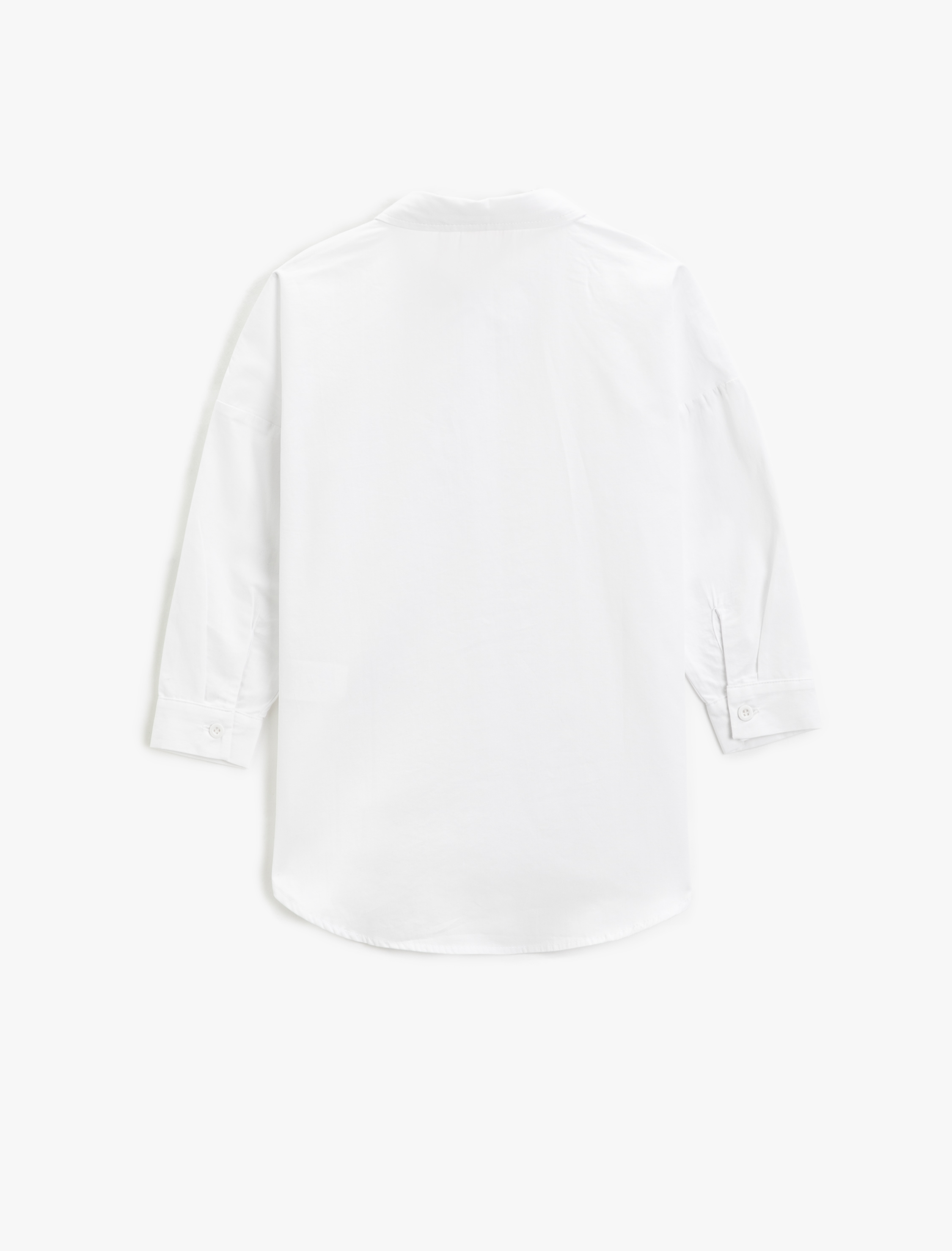  Kız Çocuk Oversize Gömlek Tek Cepli Uzun Kollu Pamuklu