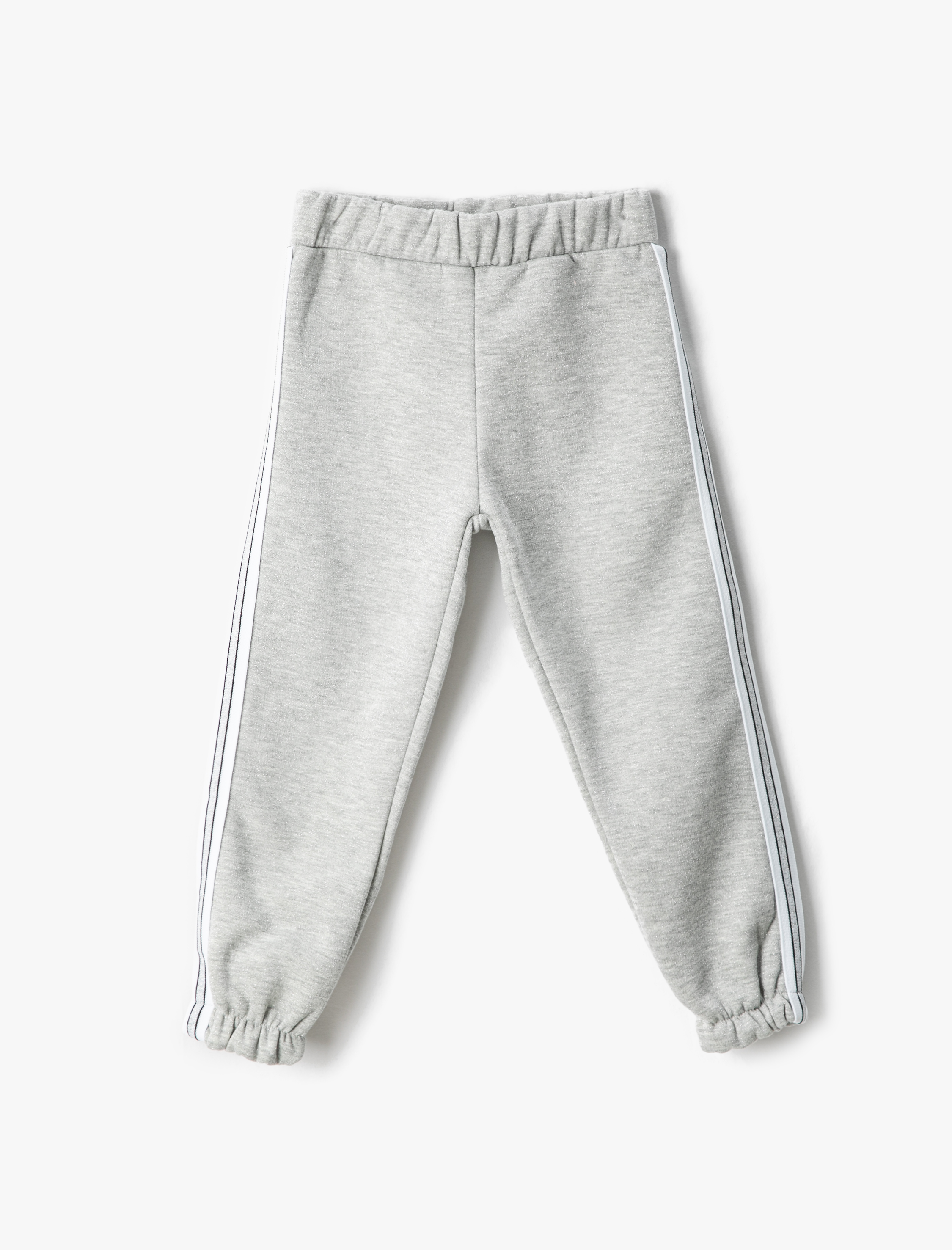  Kız Çocuk Jogger Eşofman Altı Şerit Detaylı Beli Lastikli Şardonlu