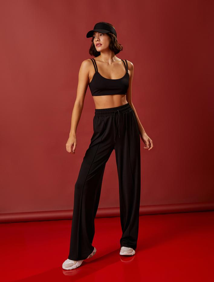  Sporcu Sütyeni Çift Askı Detaylı U Yaka