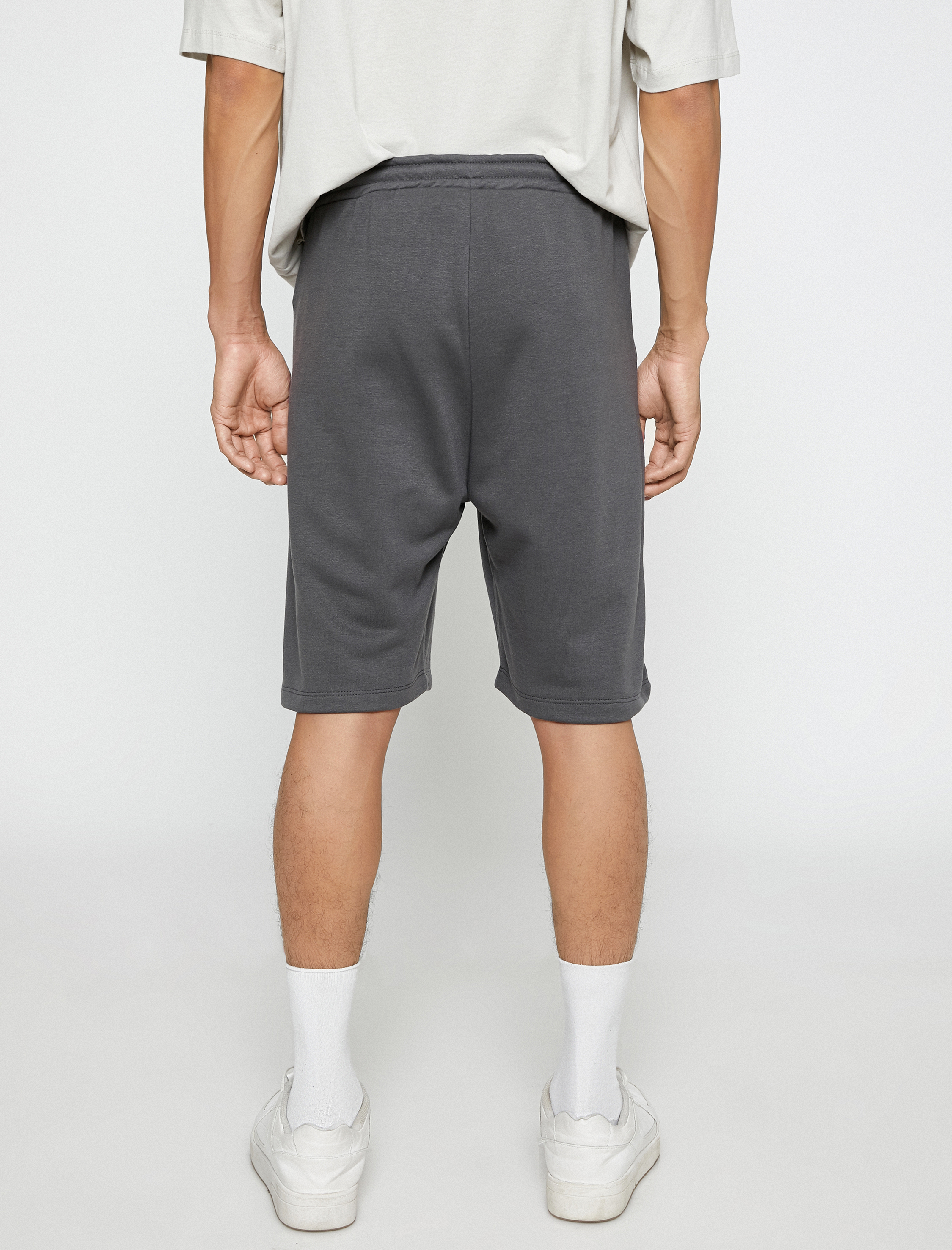   Basic Şort Beli Bağcıklı Slogan Etiket Baskılı Cepli