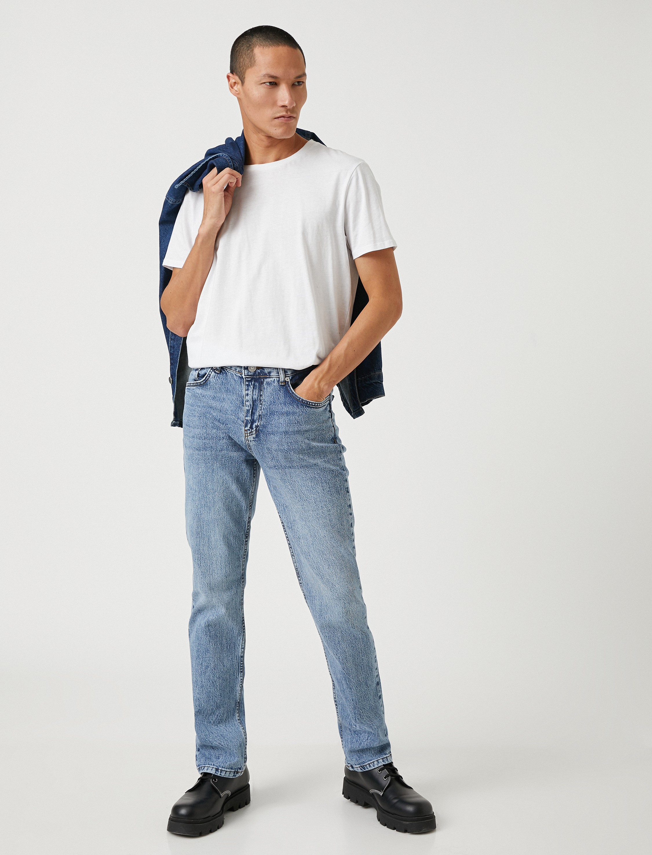 Straight Fit Boru Paça Kot Pantolon - Mark Jean
