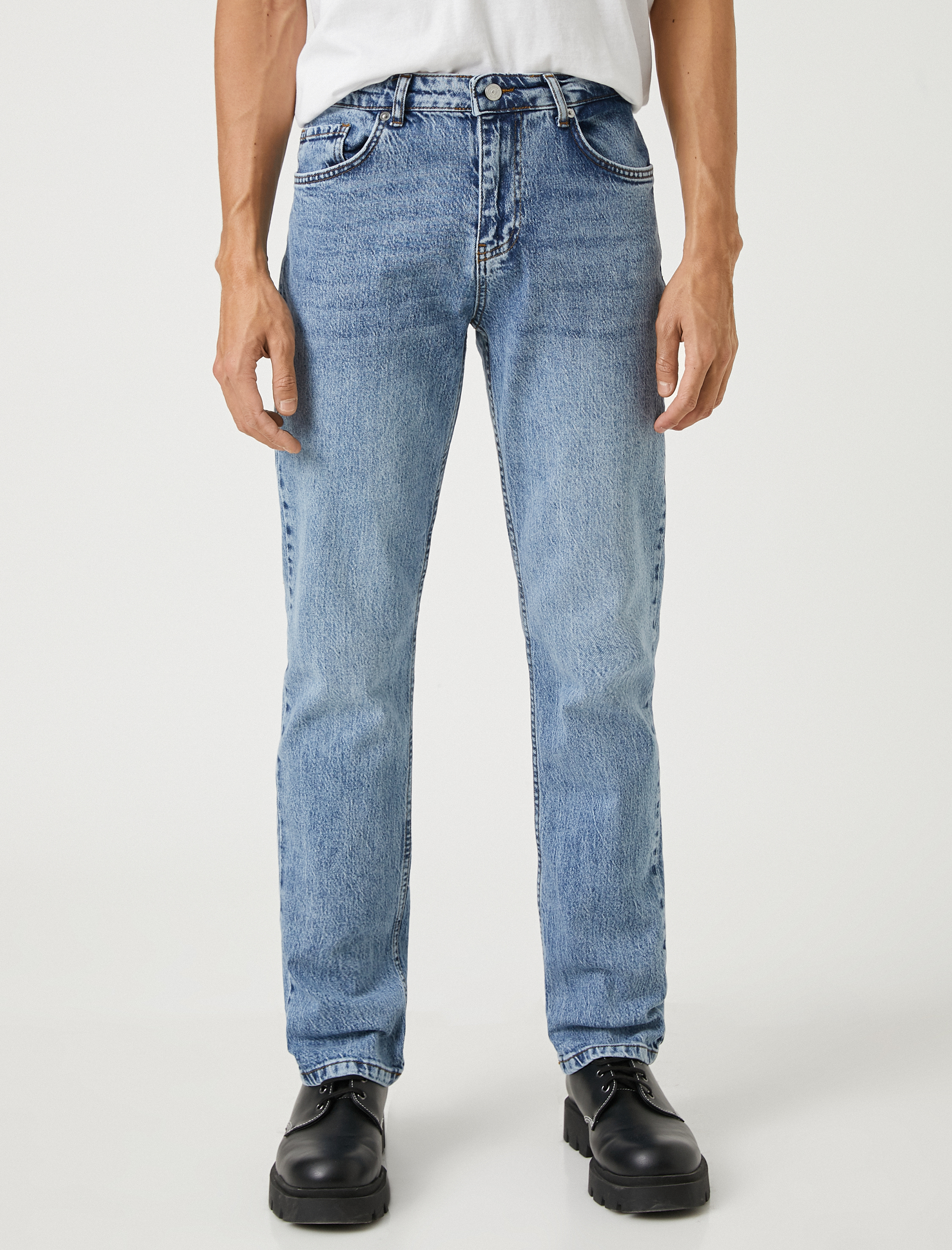 Straight Fit Boru Paça Kot Pantolon - Mark Jean