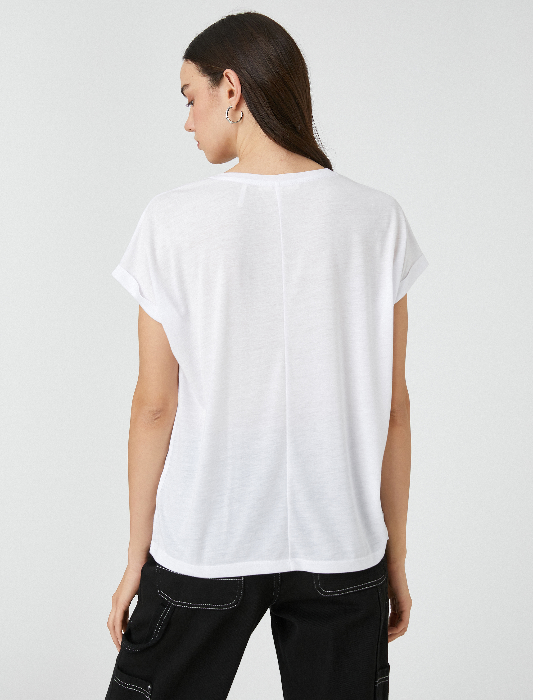   Geometrik Baskılı Tişört Kısa Kollu Relax Fit