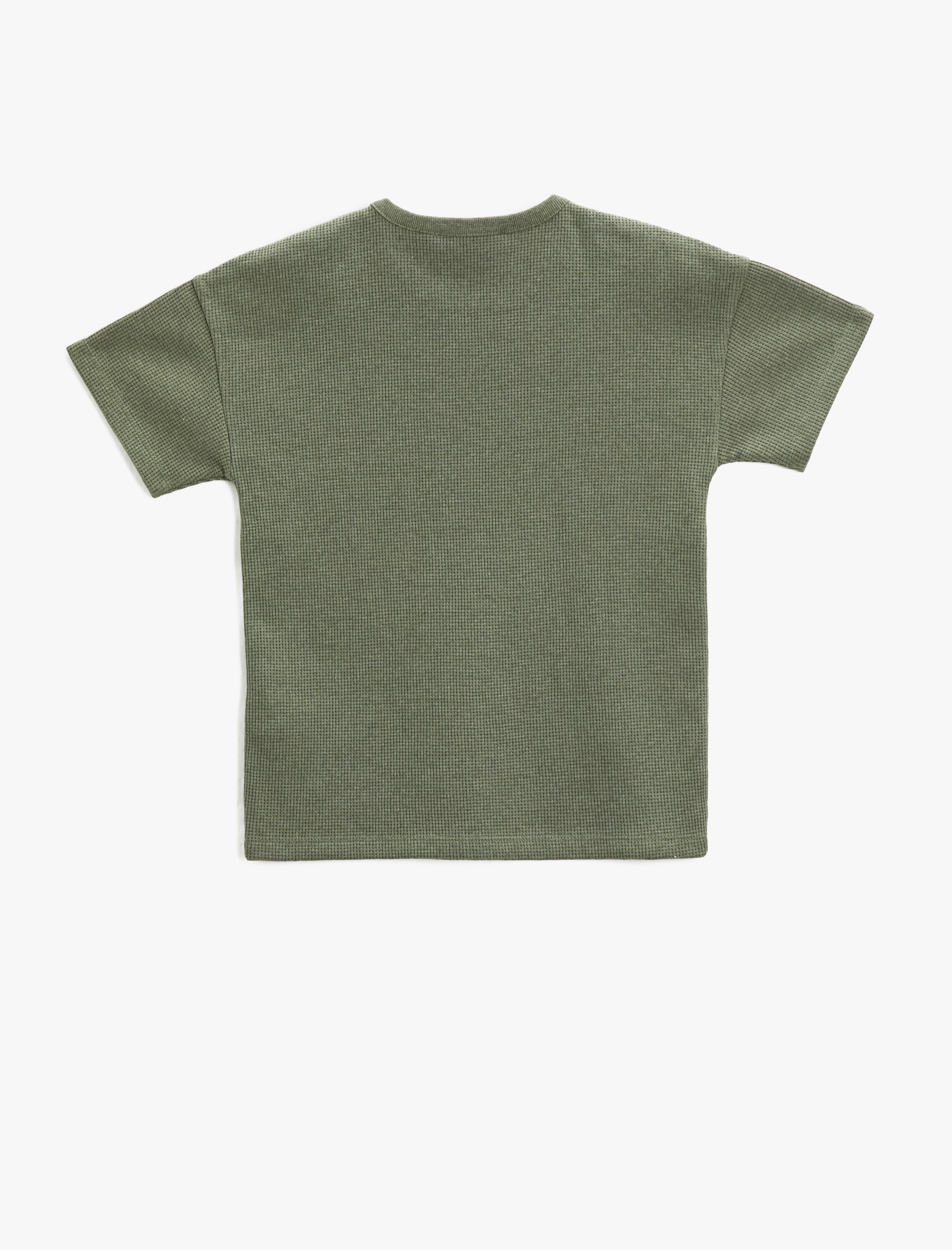  Erkek Çocuk Basic Kısa Kollu Tişört Etiket Detaylı Dokulu