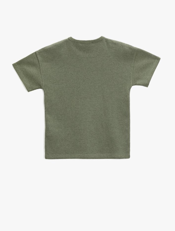 Erkek Çocuk Basic Kısa Kollu Tişört Etiket Detaylı Dokulu