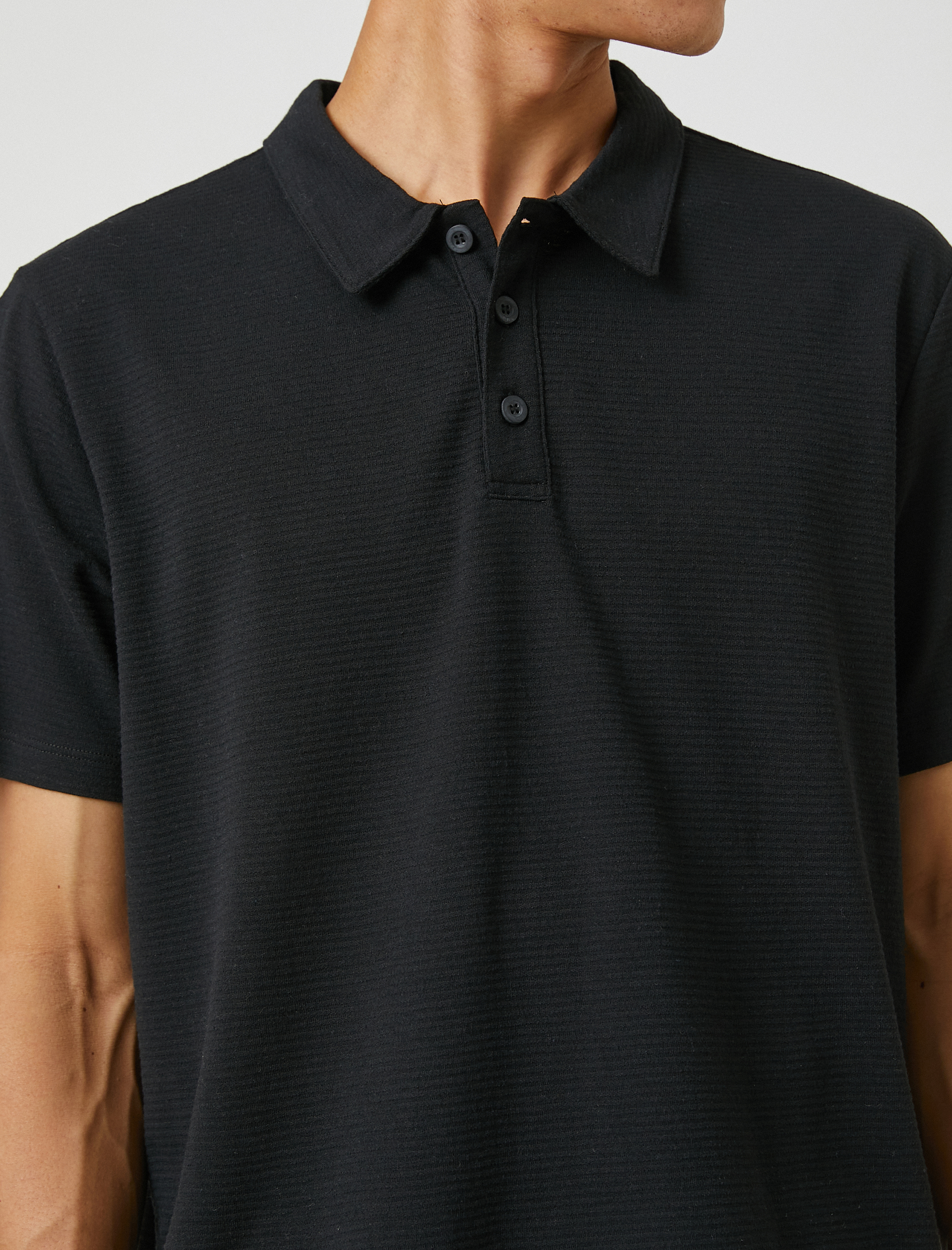   Basic Tişört Polo Yaka Düğmeli Kısa Kollu