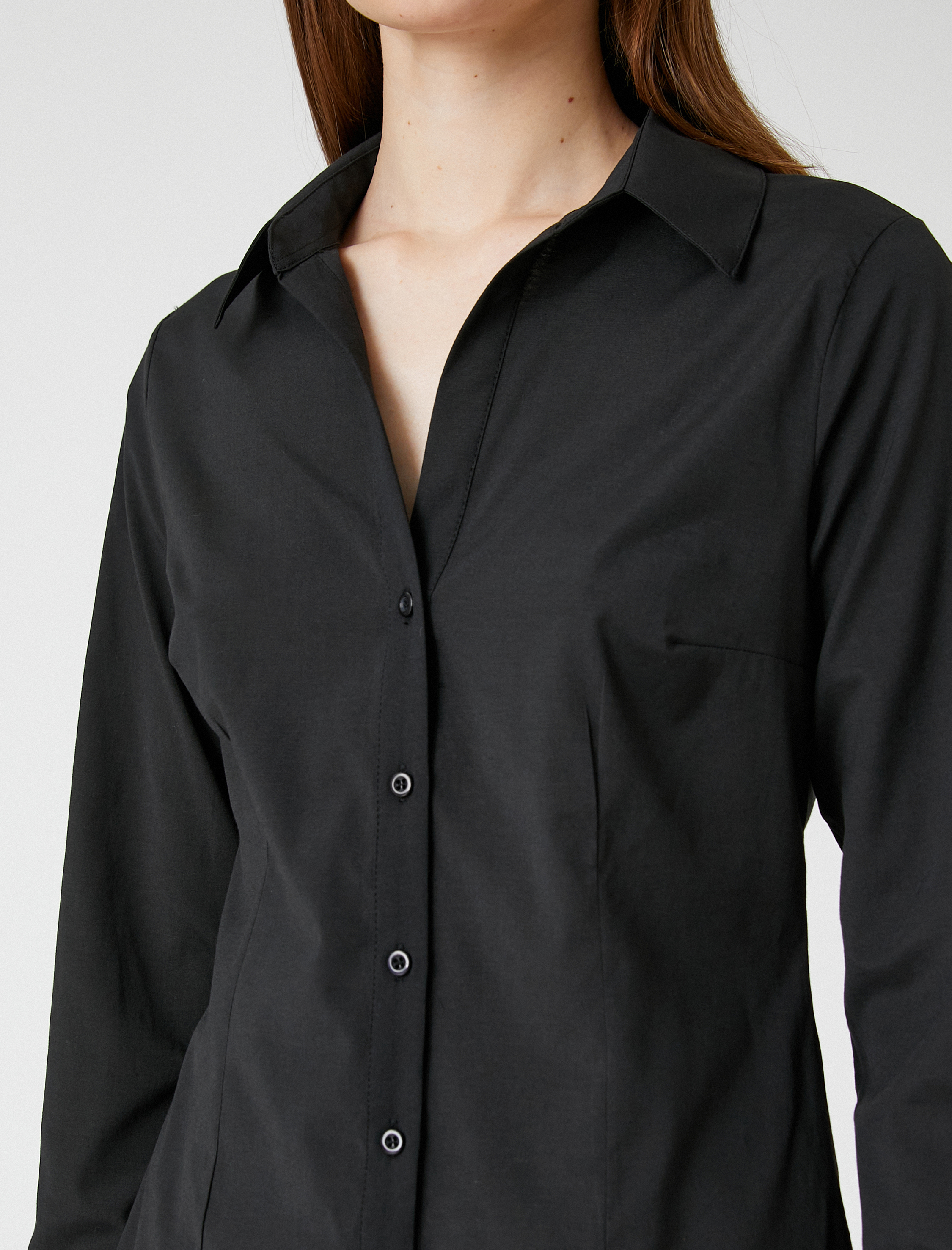 Basic Uzun Kollu Gömlek Dikiş Detaylı