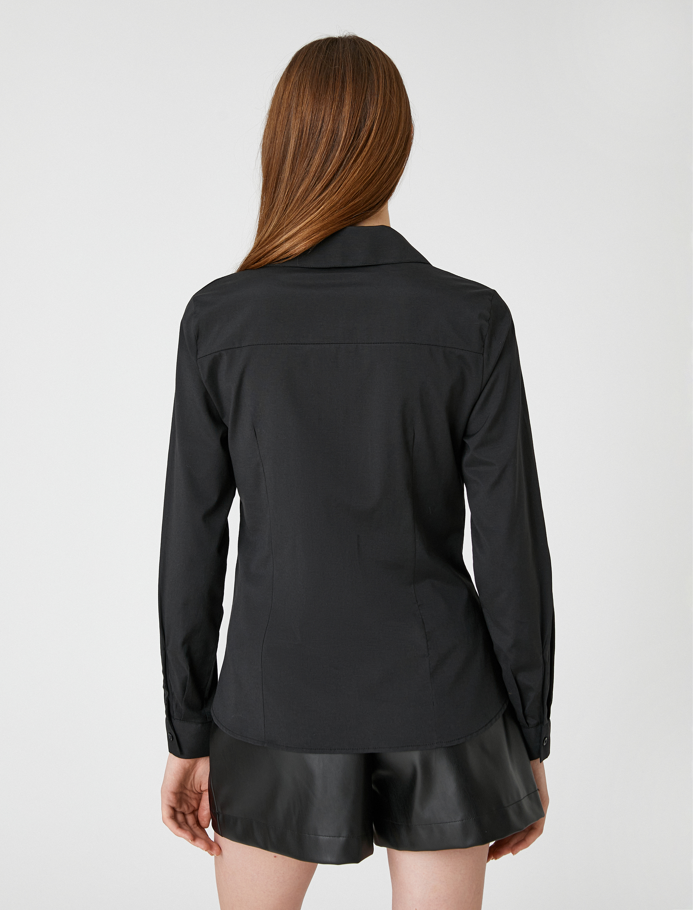 Basic Uzun Kollu Gömlek Dikiş Detaylı