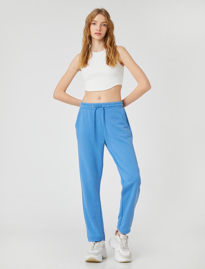 Jogger Eşofman Altı Cep Detaylı Paçası Beli Lastikli