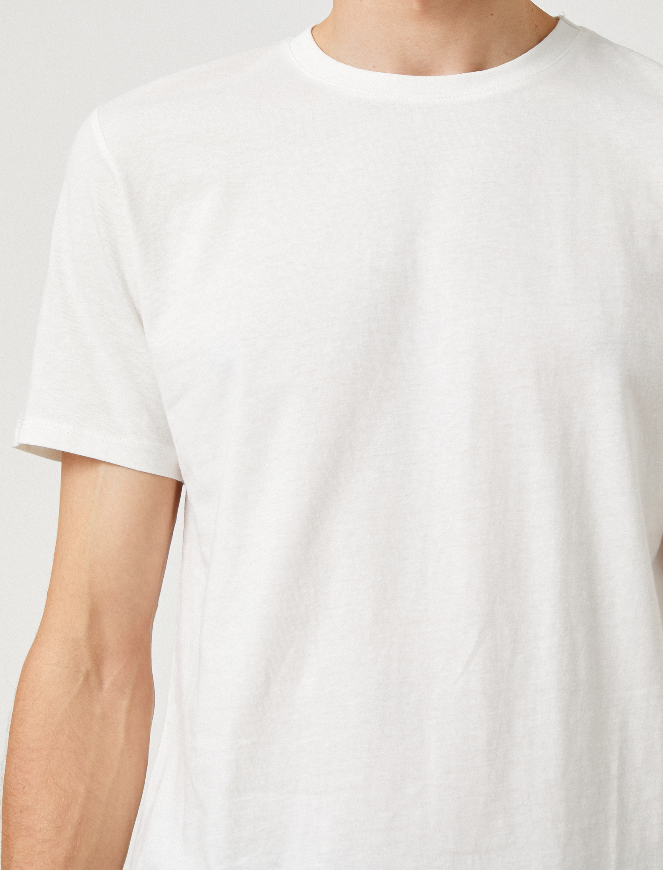   Basic Tişört Slim Fit Bisiklet Yaka Kısa Kollu Pamuklu