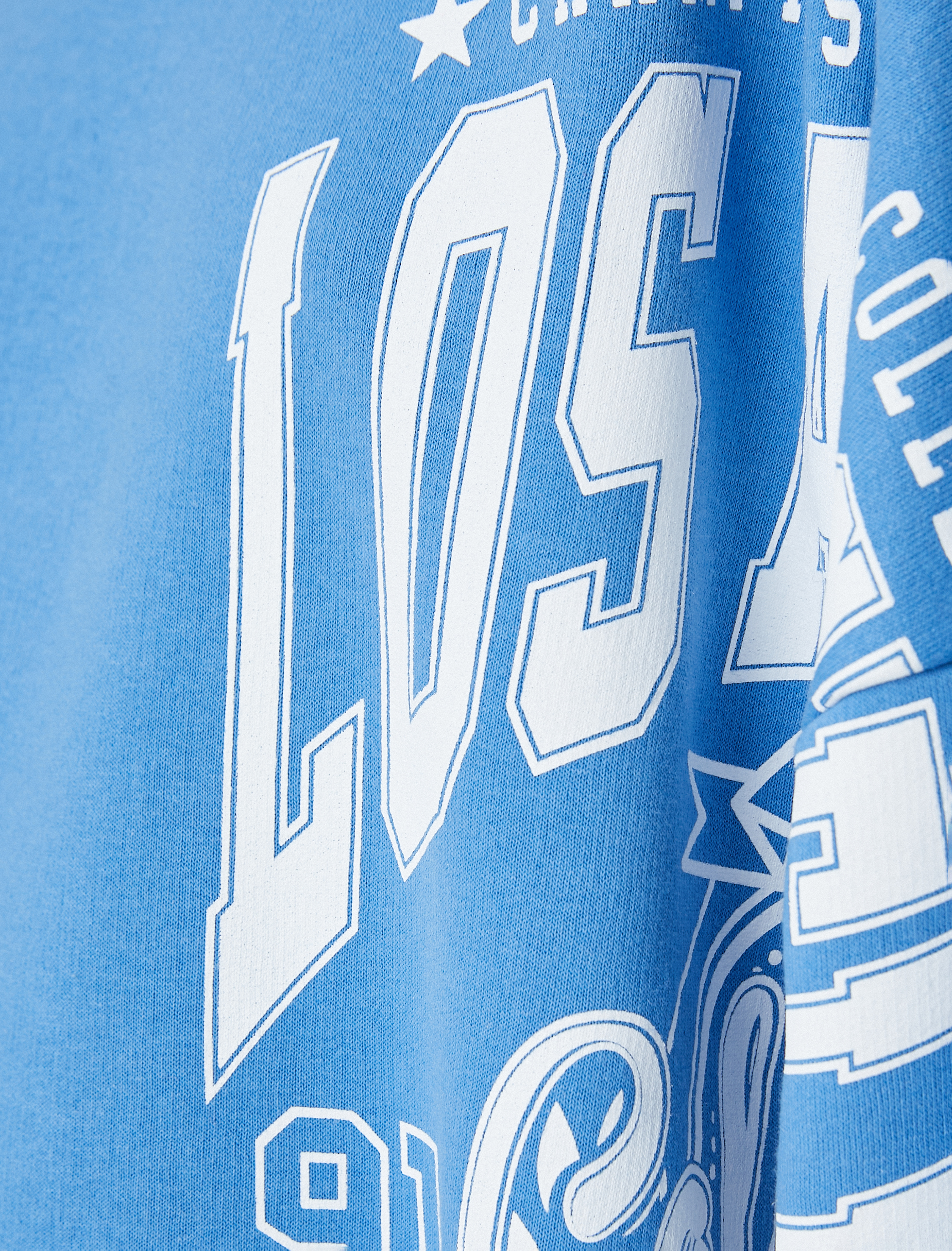   Şardonlu Bisiklet Yaka Sweatshirt Uzun Kollu Baskılı Rahat Kesim