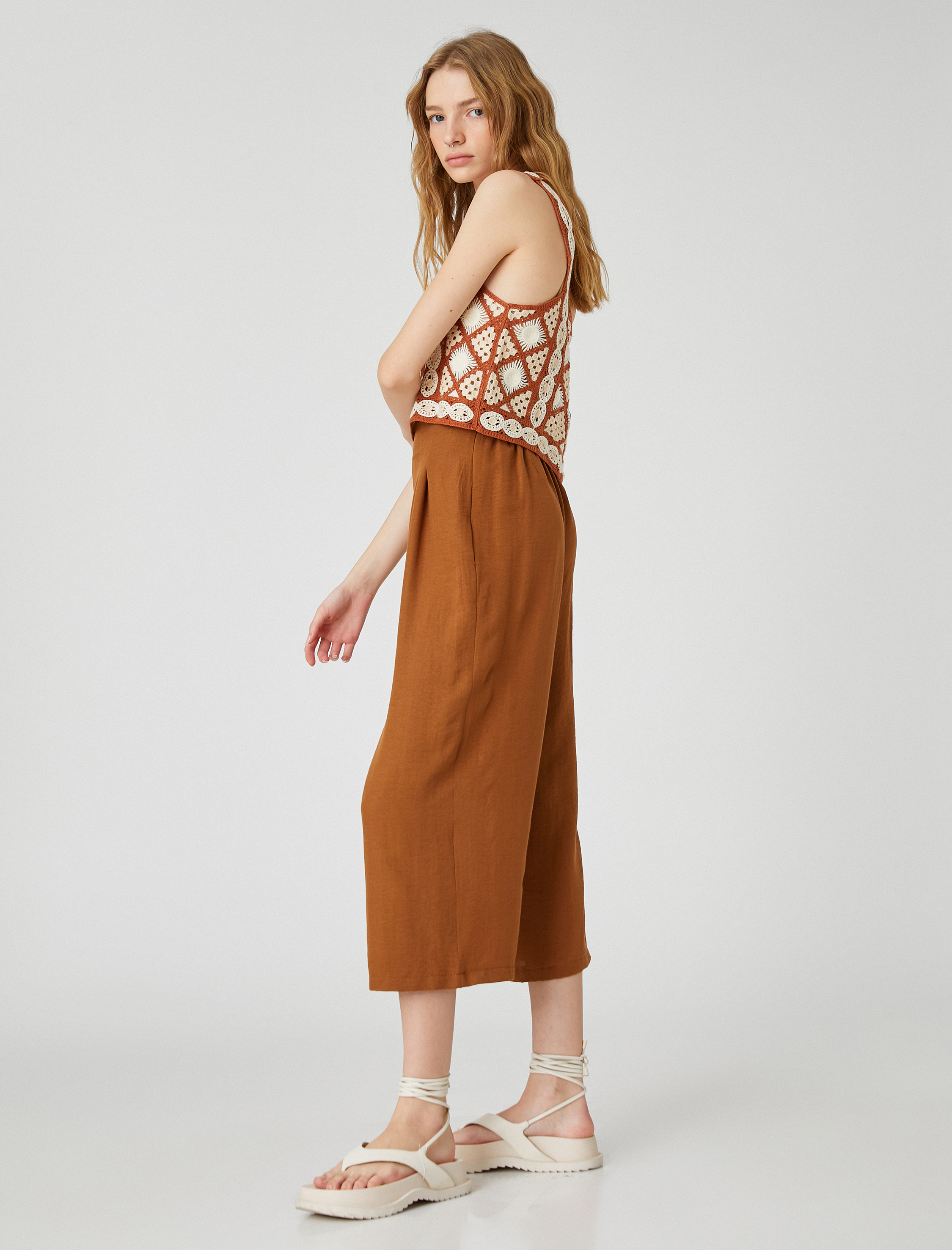   Bol Paça Pantolon Culotte Crop Piliseli