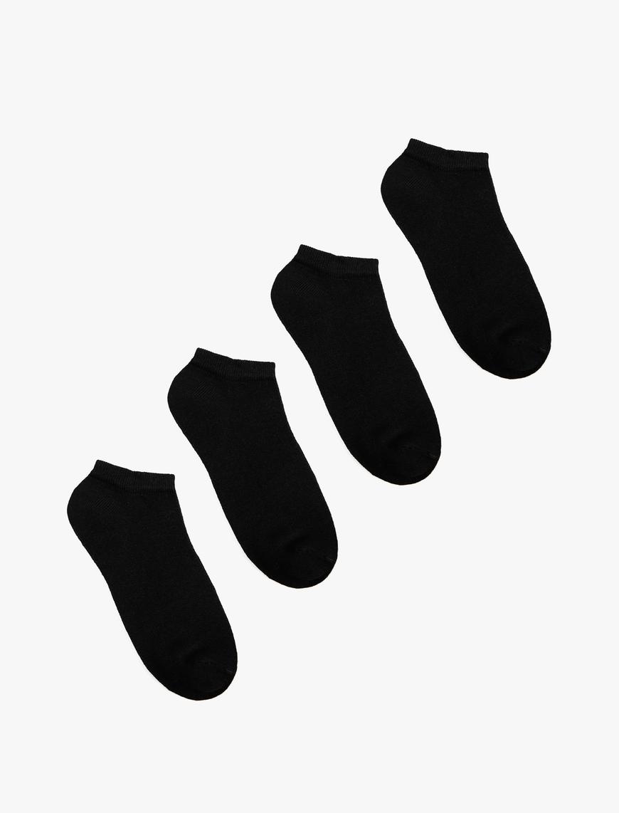  Erkek 4'lü Patik Çorap Seti Çok Renkli