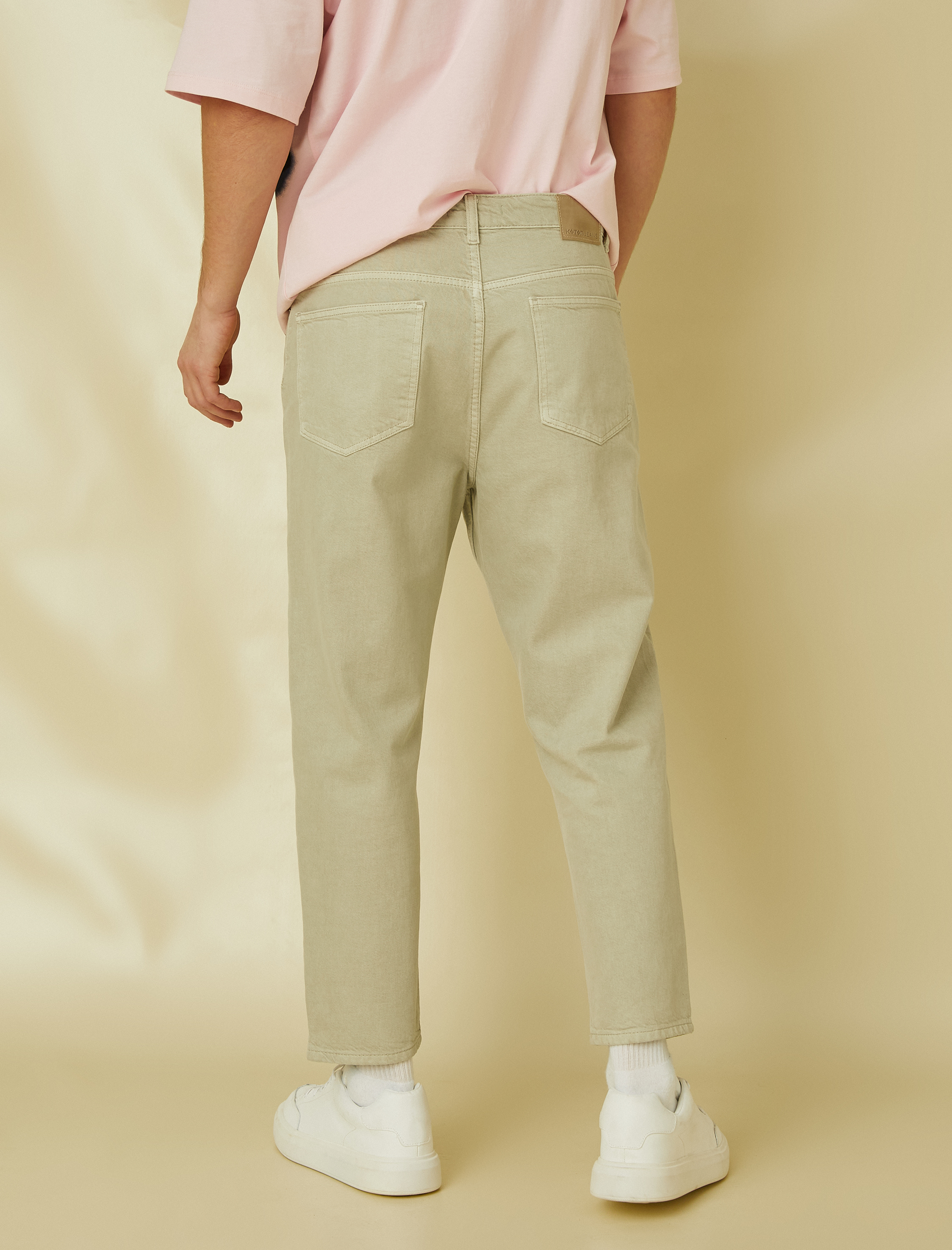  Basic Gabardin Pantolon Düğme Detaylı Cepli