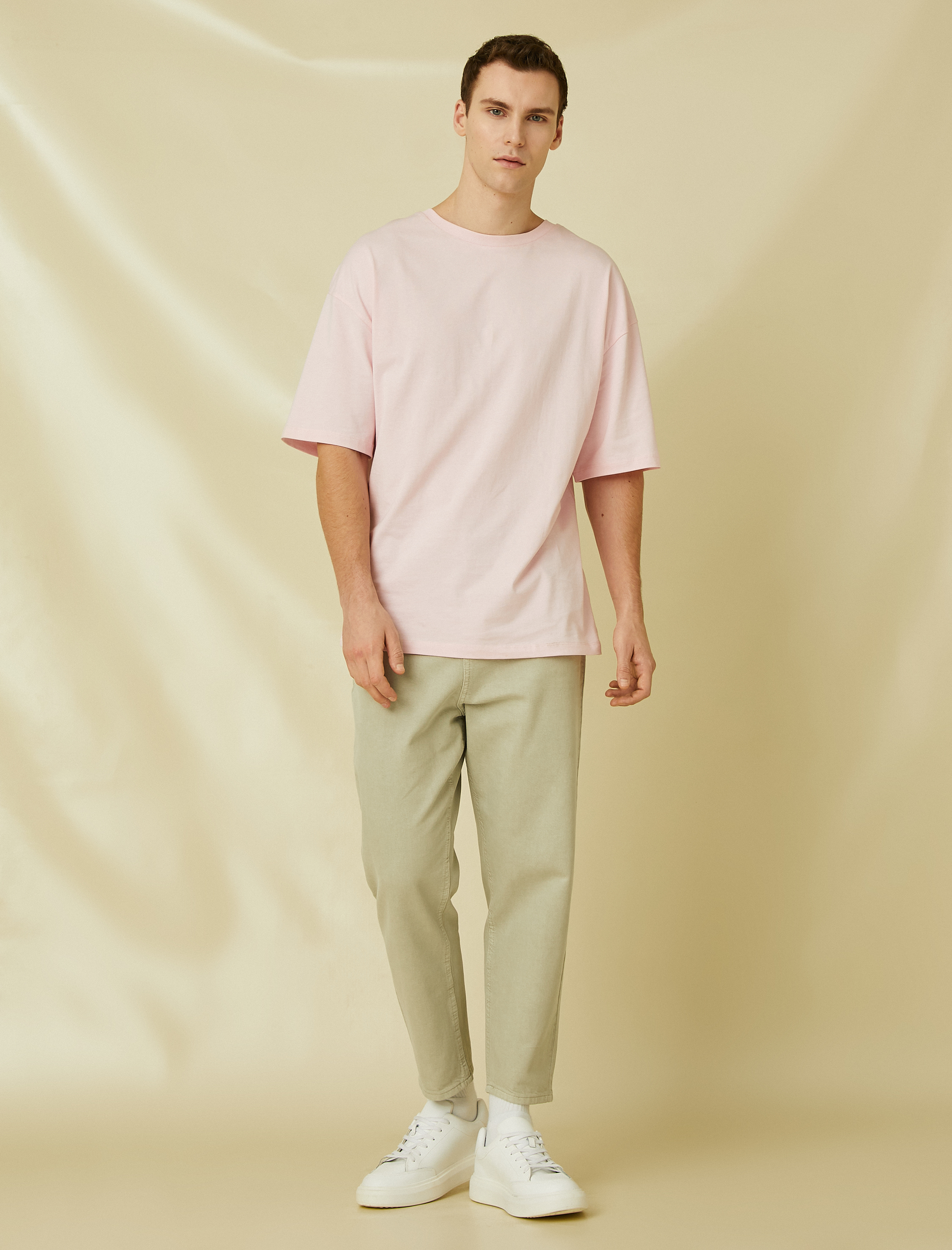   Basic Gabardin Pantolon Düğme Detaylı Cepli