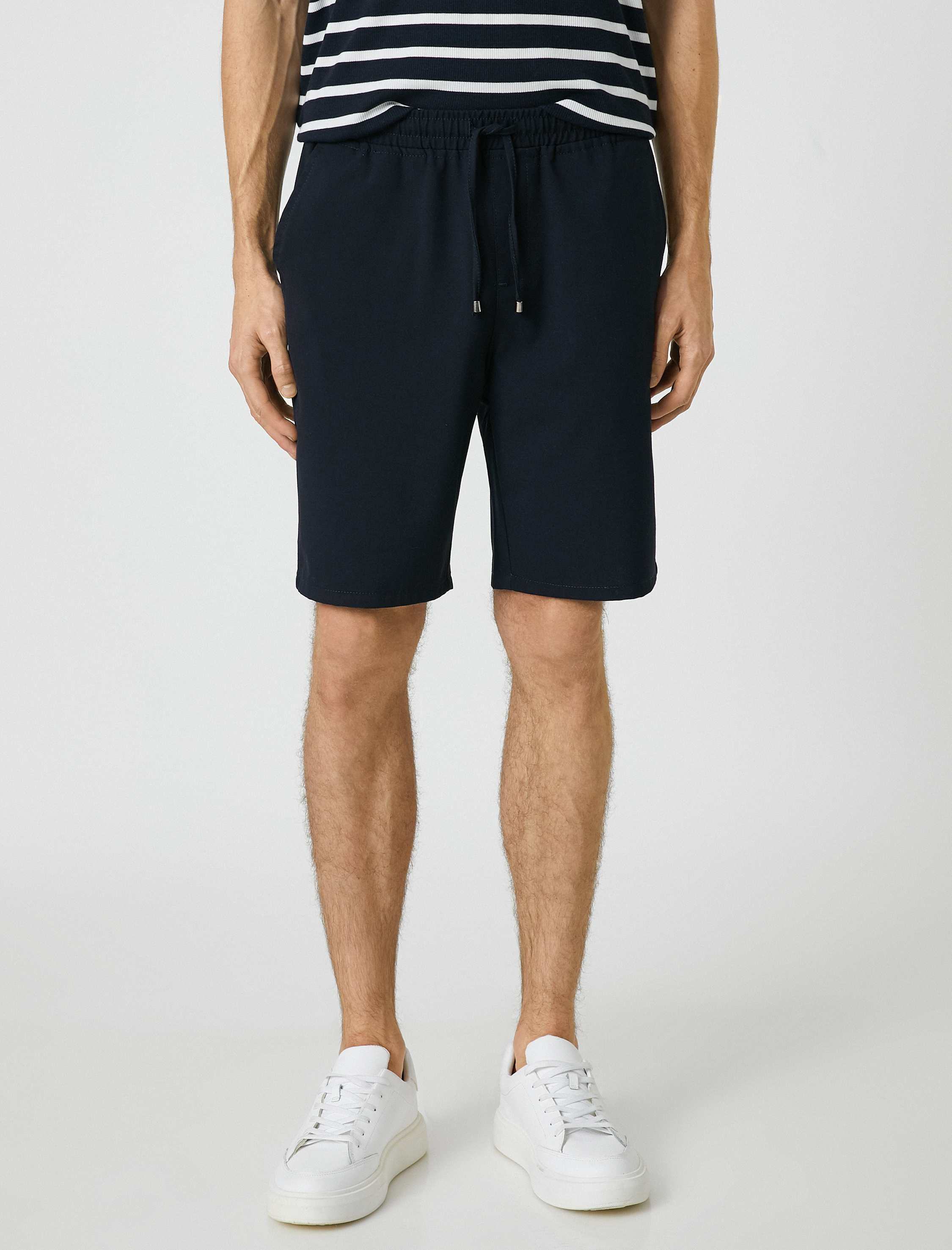   Basic Dokuma Şort Beli Bağcıklı Cep Detaylı