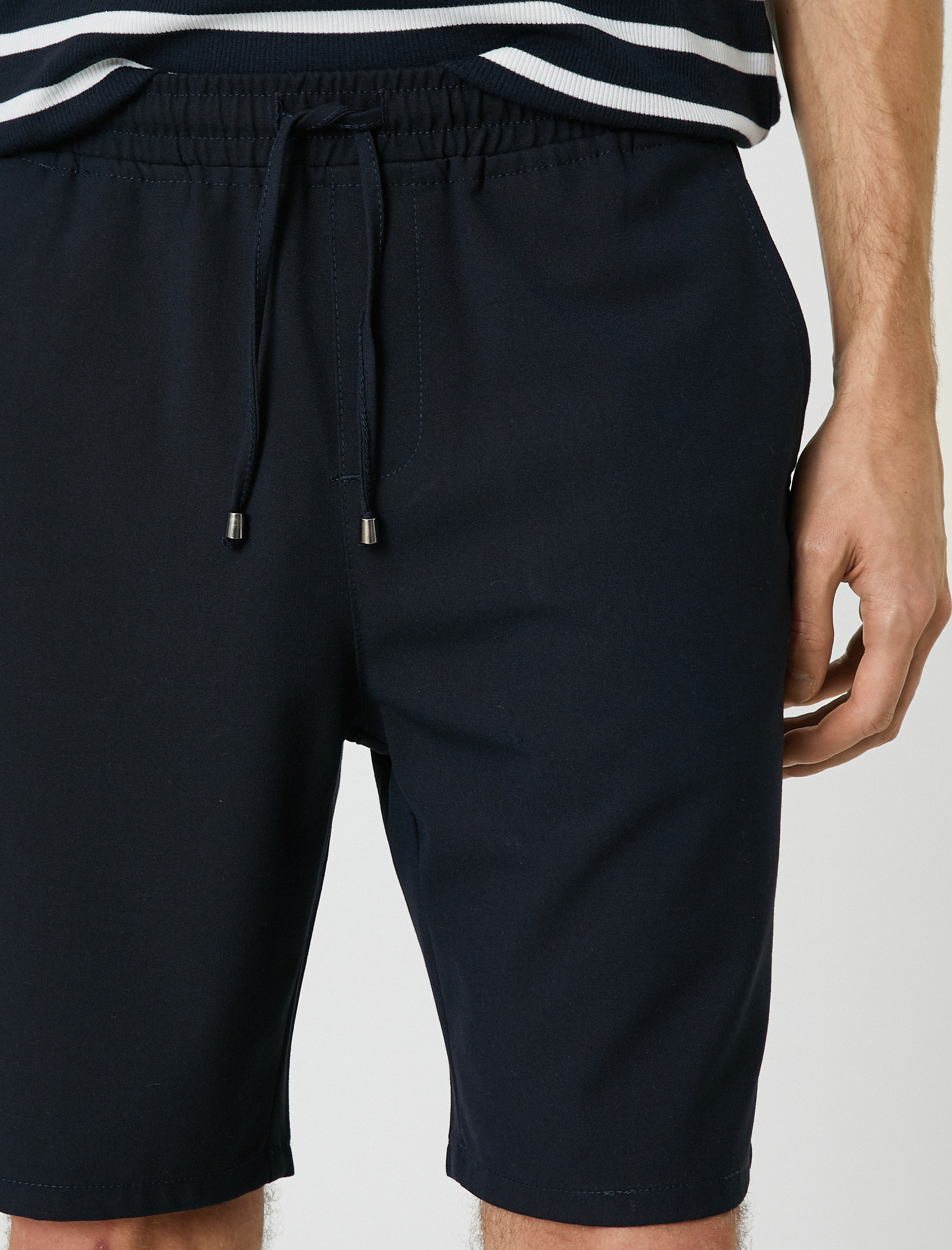   Basic Dokuma Şort Beli Bağcıklı Cep Detaylı