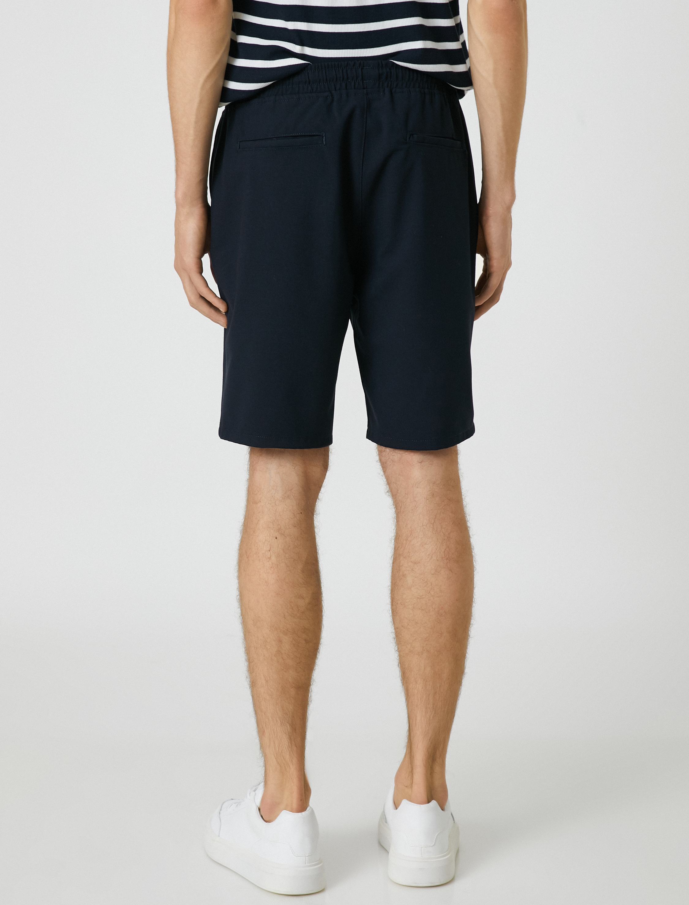   Basic Dokuma Şort Beli Bağcıklı Cep Detaylı