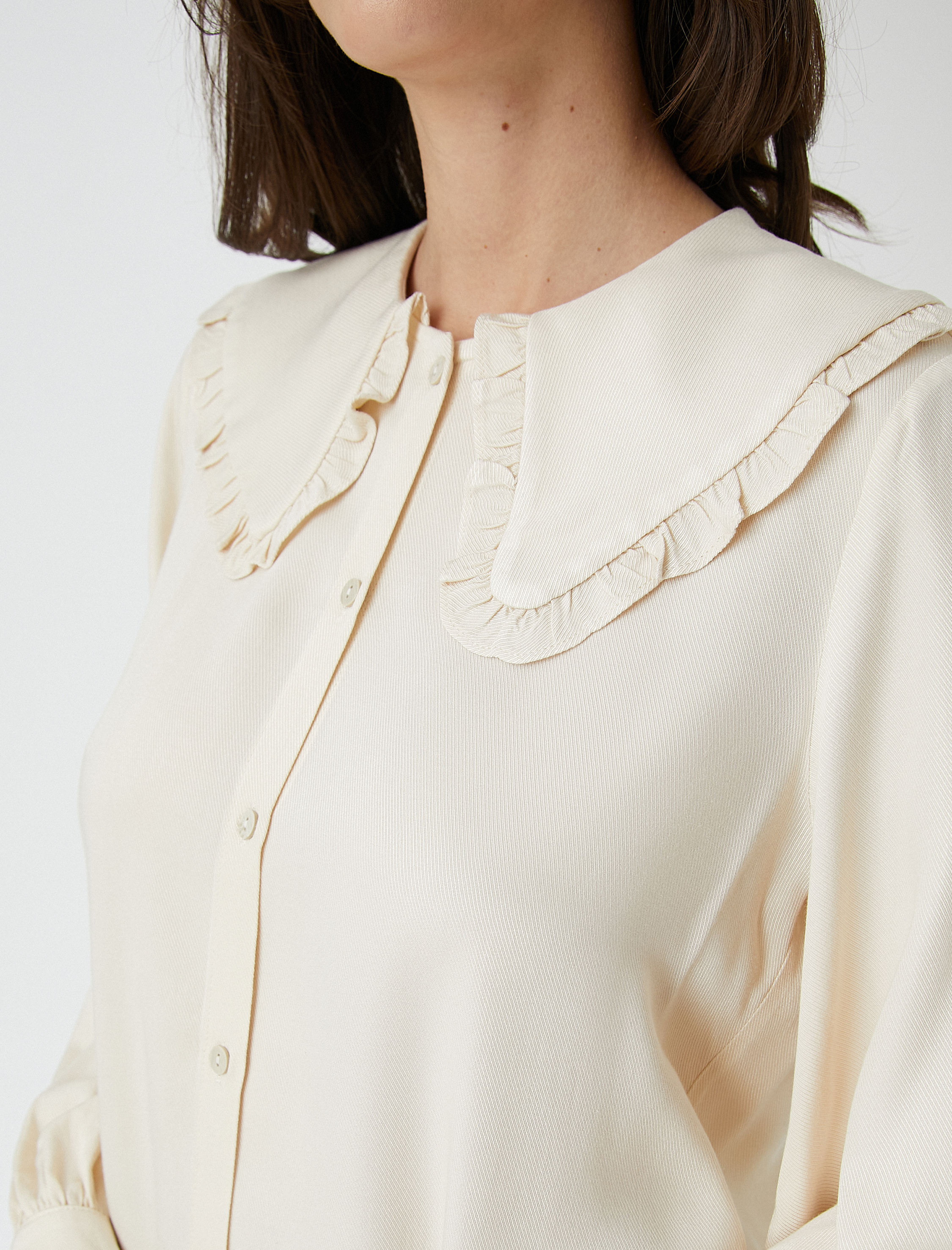   Geniş Peter Pan Yaka Gömlek