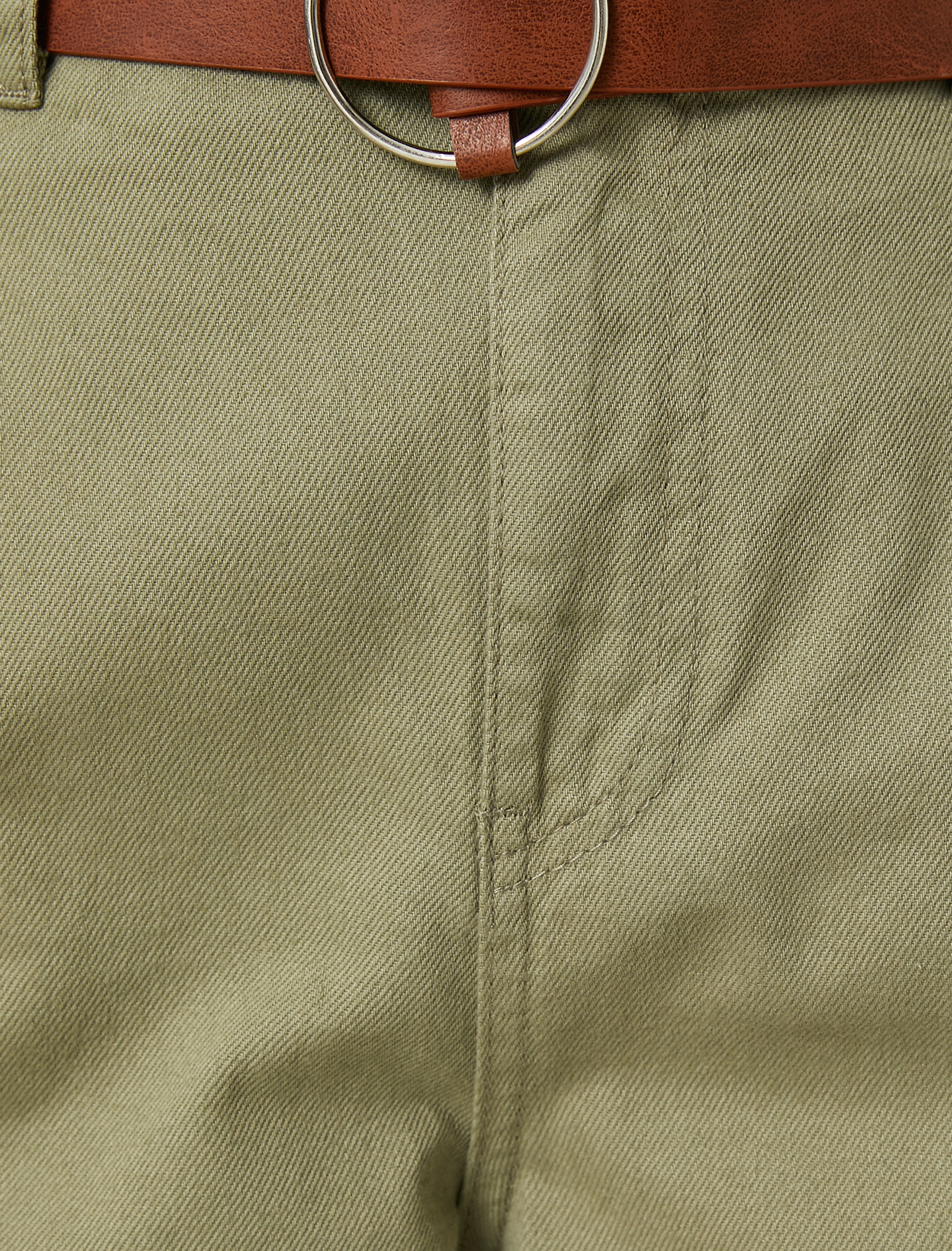   Havuç Pantolon Kemer Detaylı Yüksek Bel Cepli