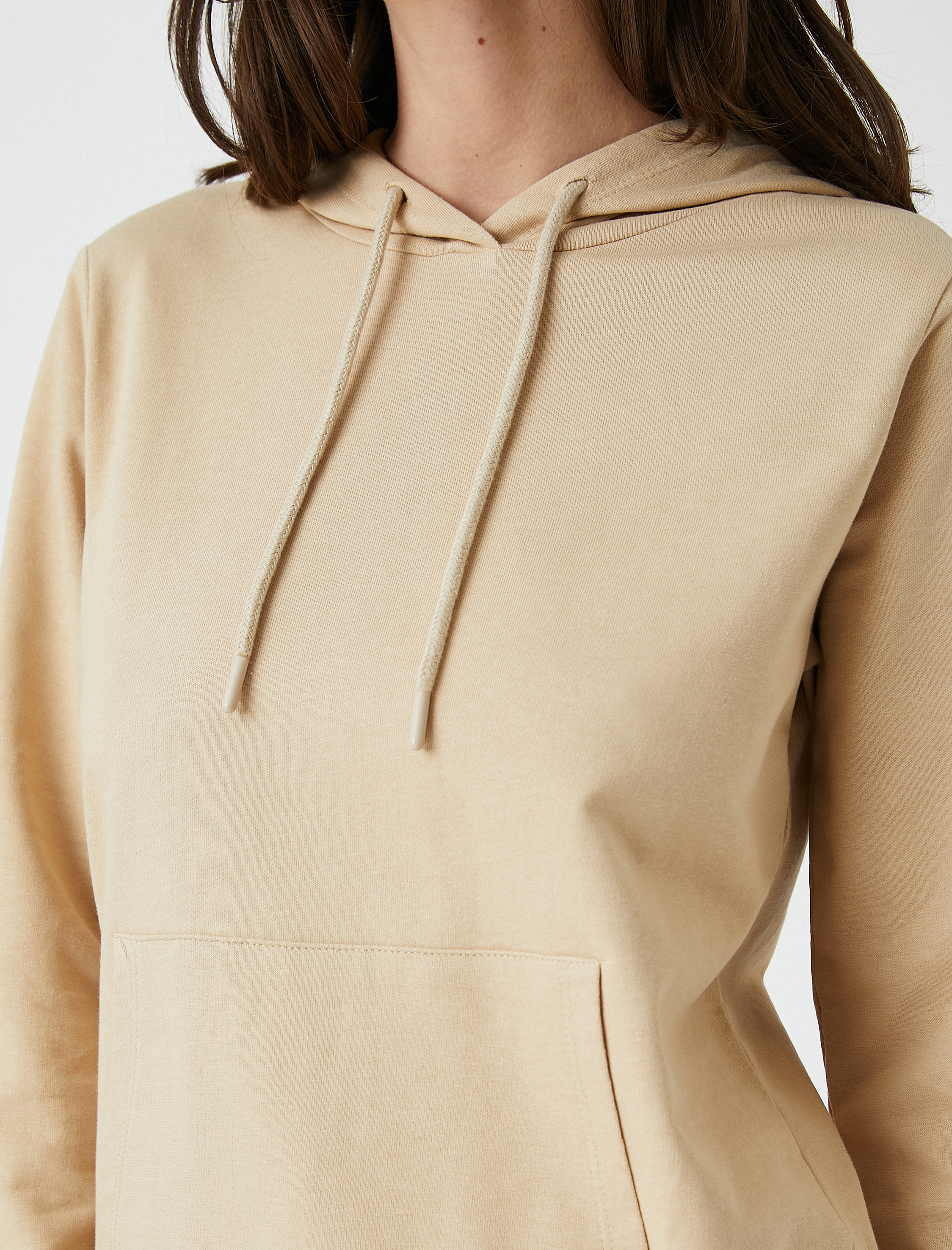   Basic Kapüşonlu Sweatshirt Kanguru Cepli