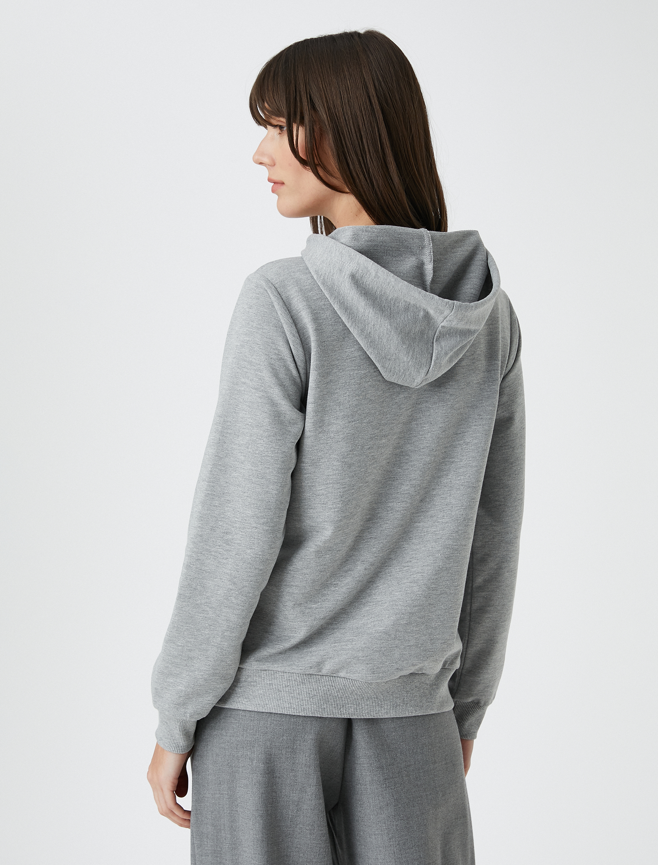   Basic Kapüşonlu Sweatshirt Kanguru Cepli