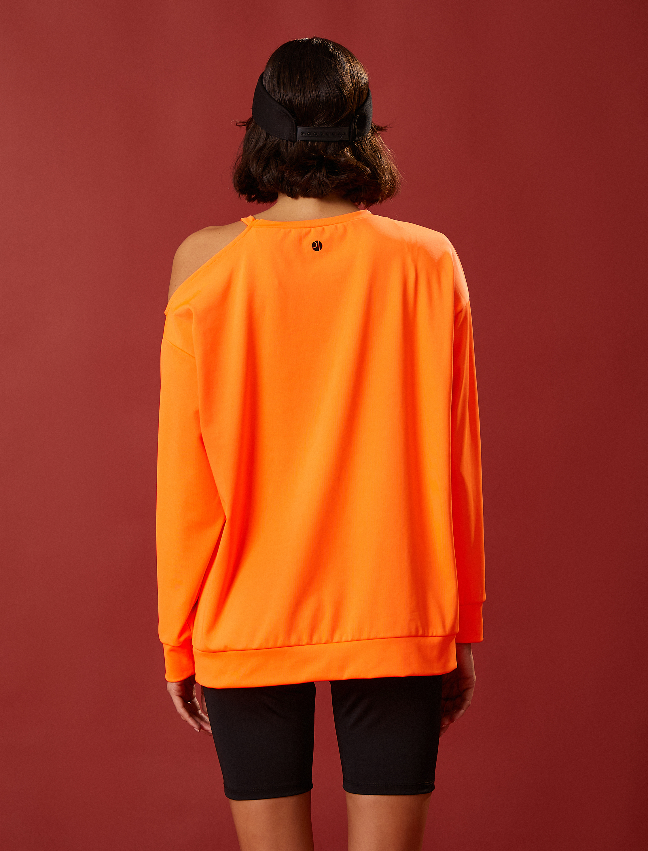 Oversize Spor Sweatshirt Baskılı Pencere Detaylı