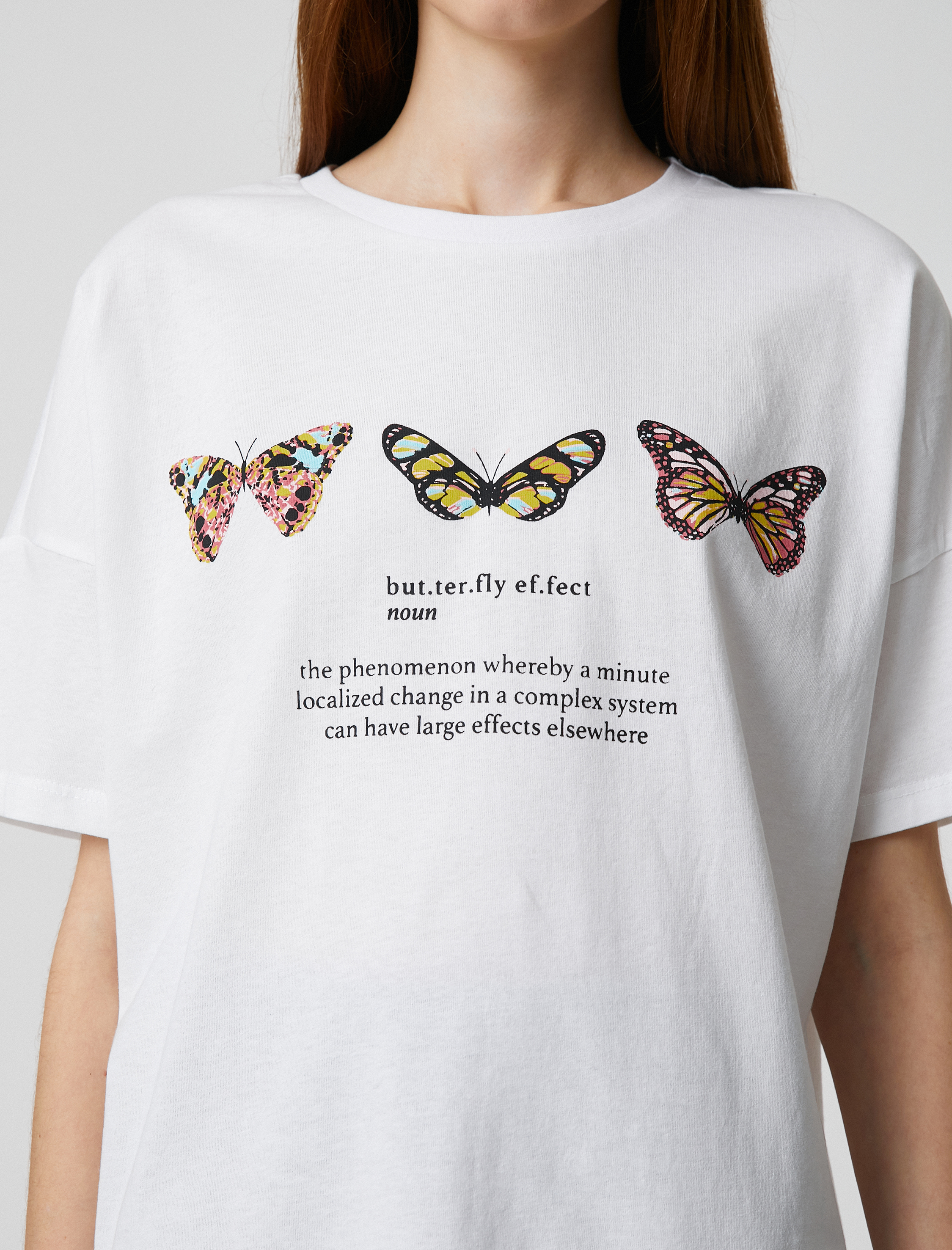   Slogan Baskılı Tişört Bisiklet Yaka Kısa Kollu