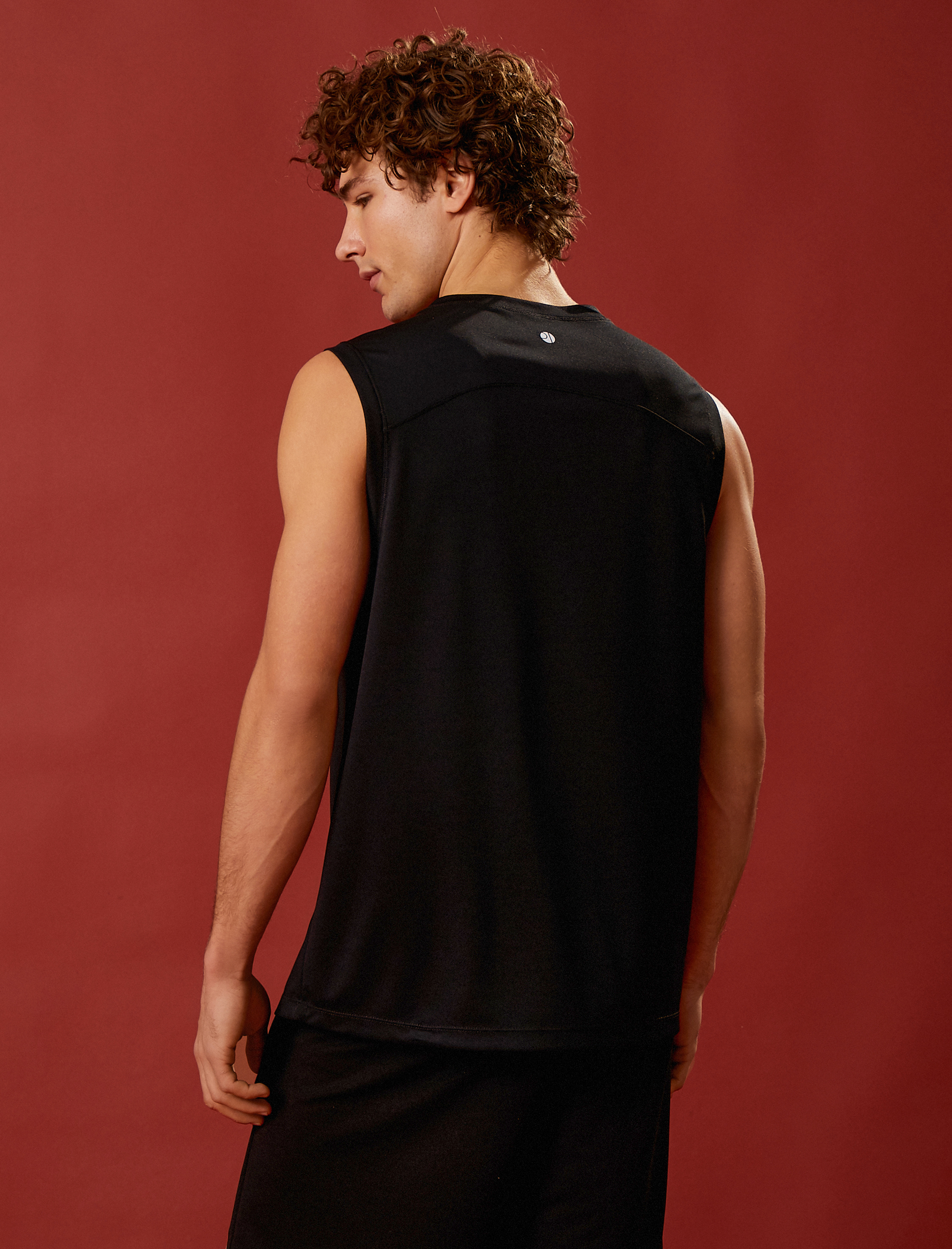   Sporcu Atleti Slogan Baskılı Bisiklet Yaka Nefes Alan Kumaş