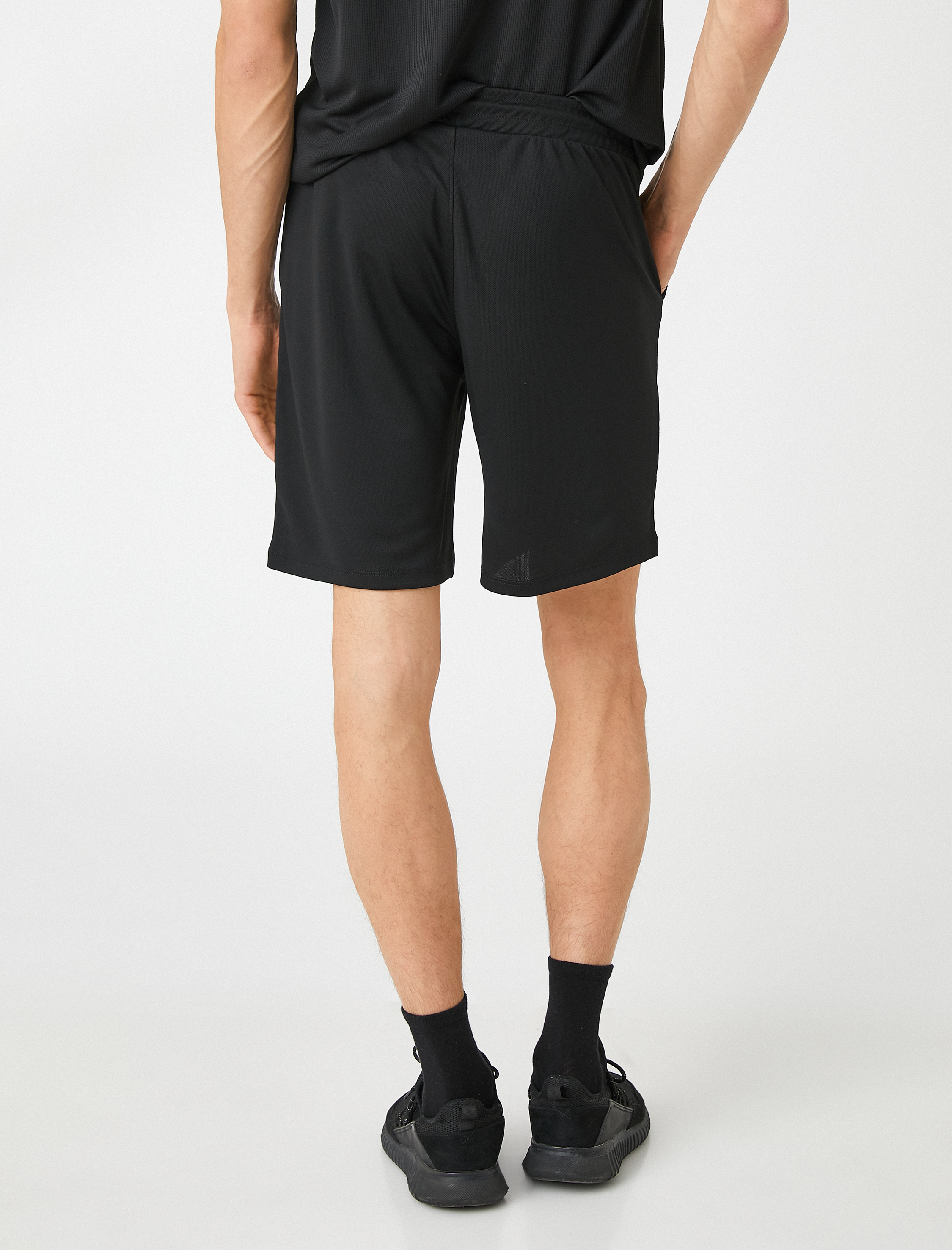   Baskılı Spor Şort Beli Bağcıklı Cep Detaylı Nefes Alan Kumaş