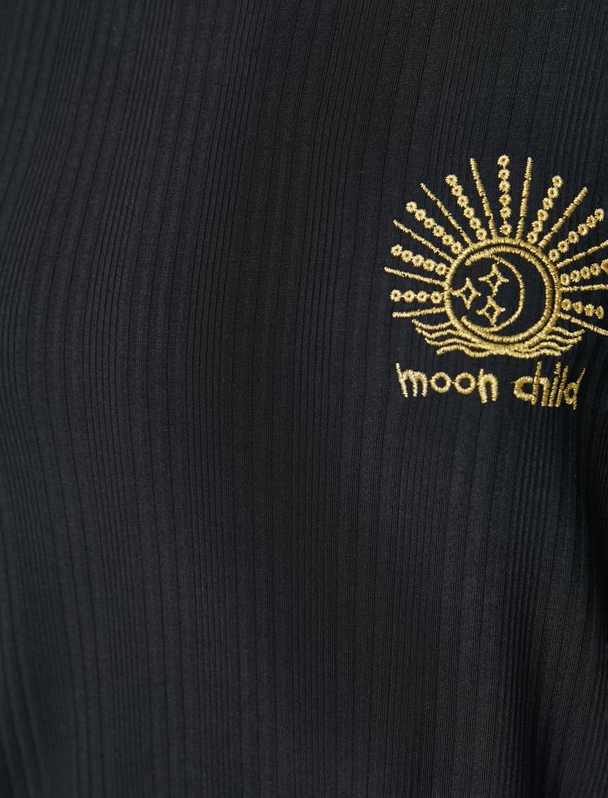  Pijama Üstü Uzun Kollu Dokulu Nakışlı