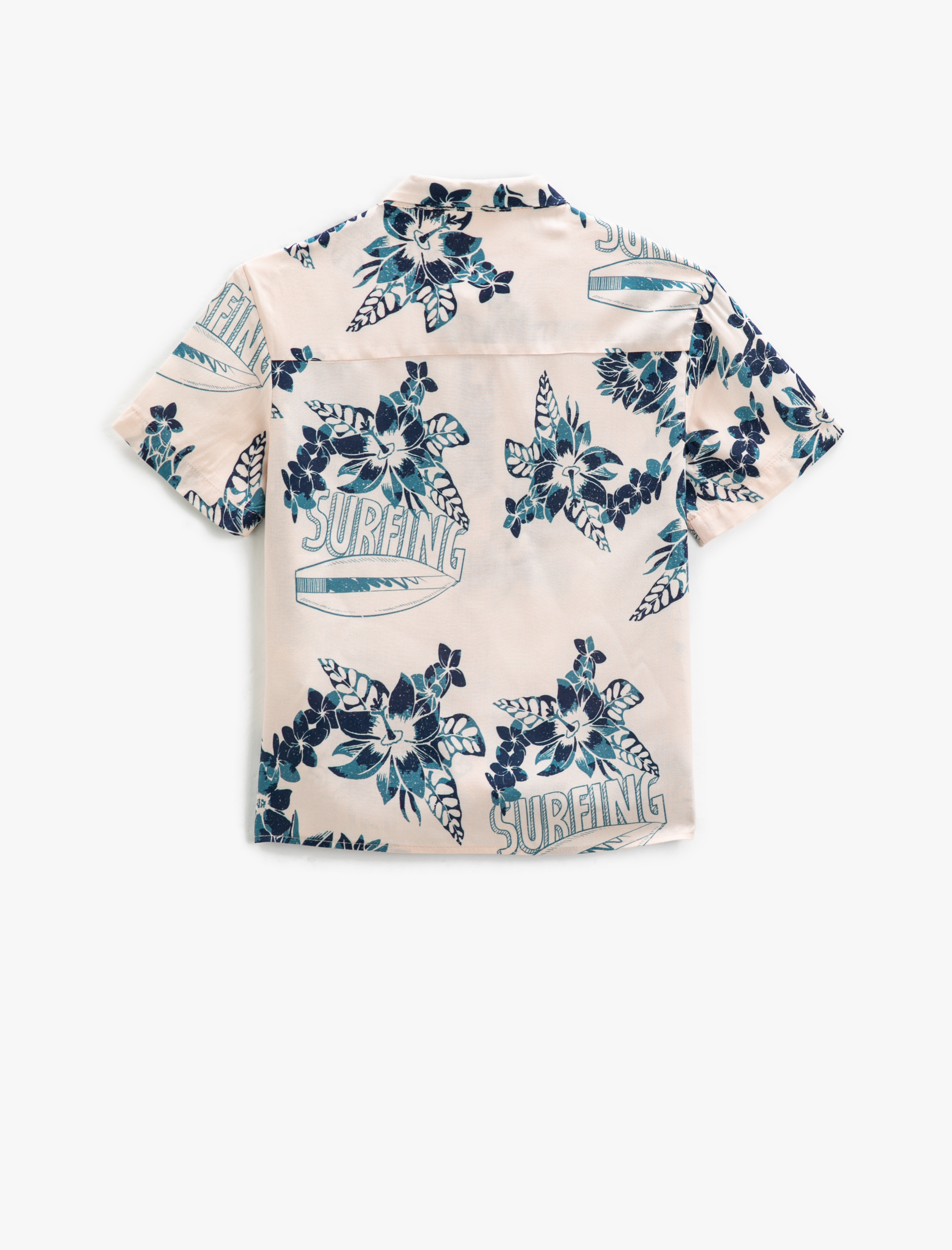  Erkek Çocuk Kısa Kollu Gömlek Çiçekli Tek Cep Detaylı