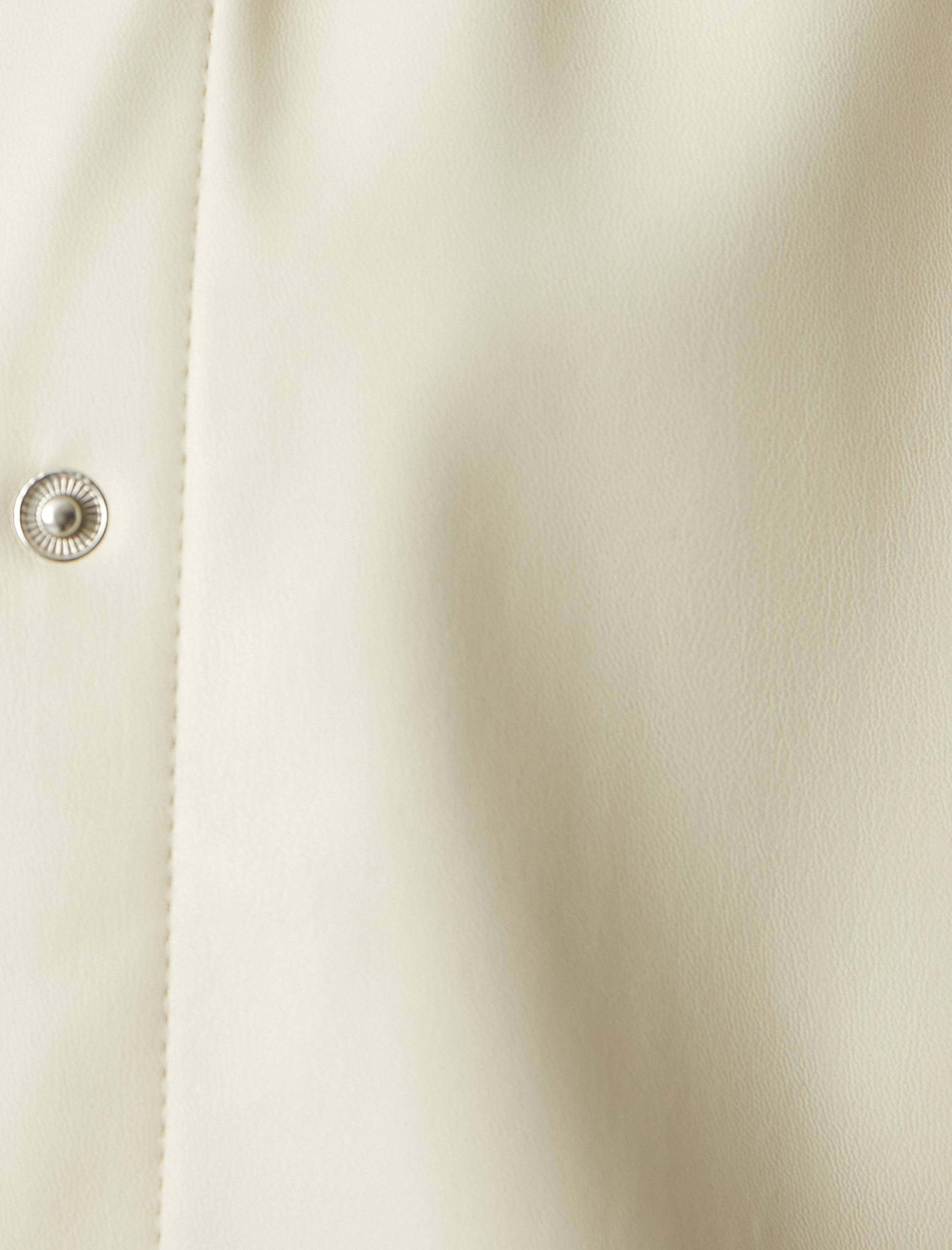   Suni Deri Gömlek Ceket Çıtçıtlı Yırtmaç Detaylı